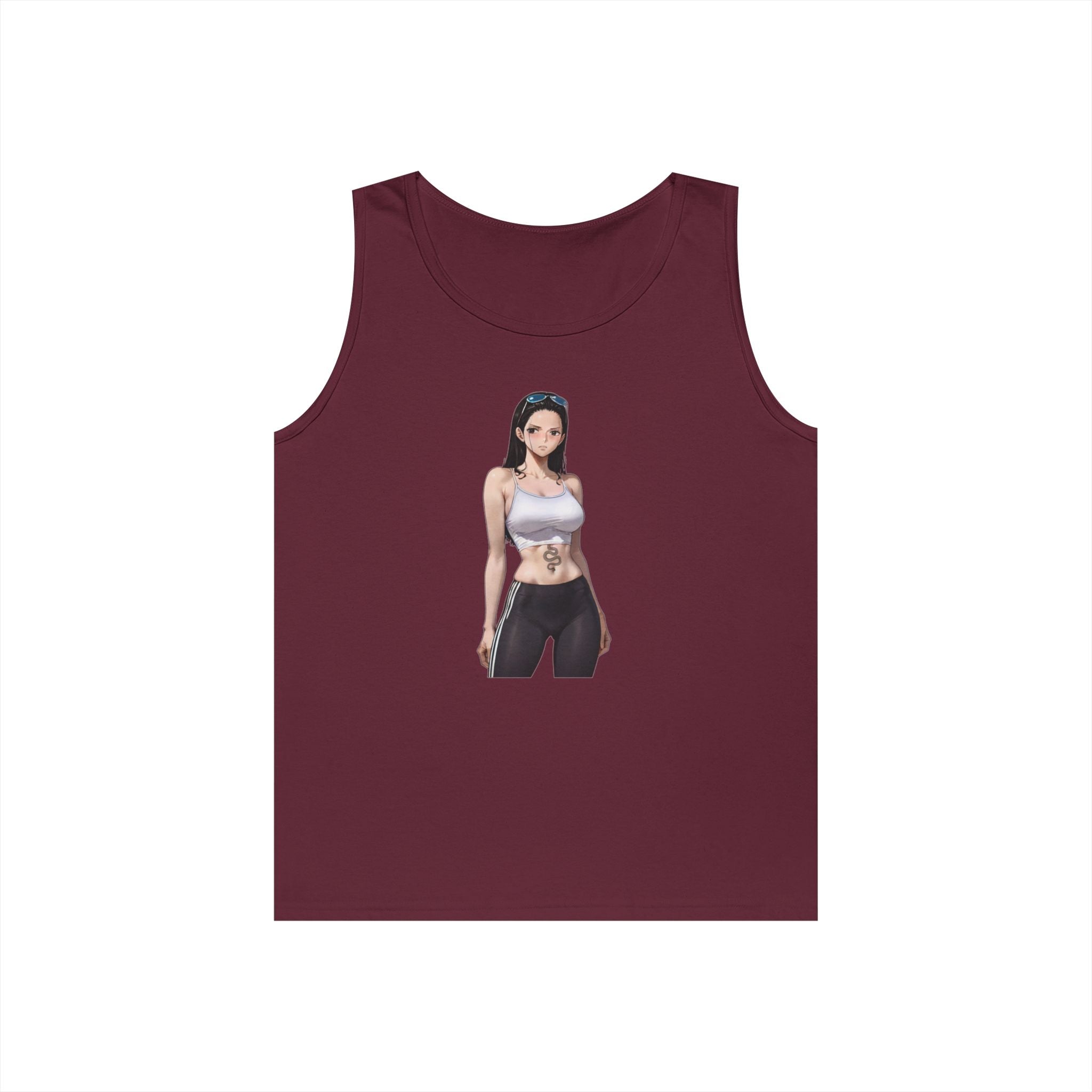 Nico Robin Sporty Snake Tattoo Anime Heavy Cotton Tank Top