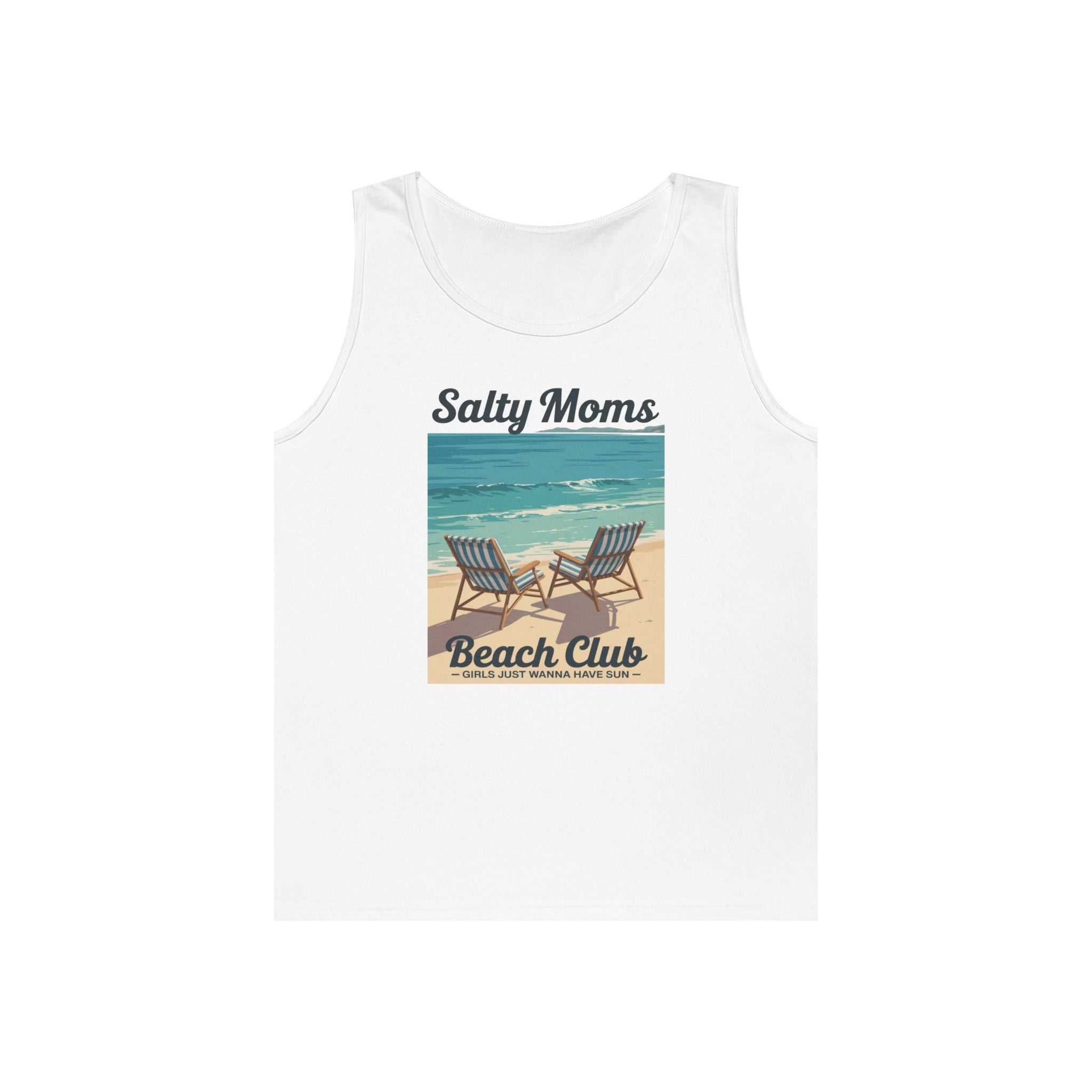 Salty Moms Beach Club Unisex Heavy Cotton Tank Top