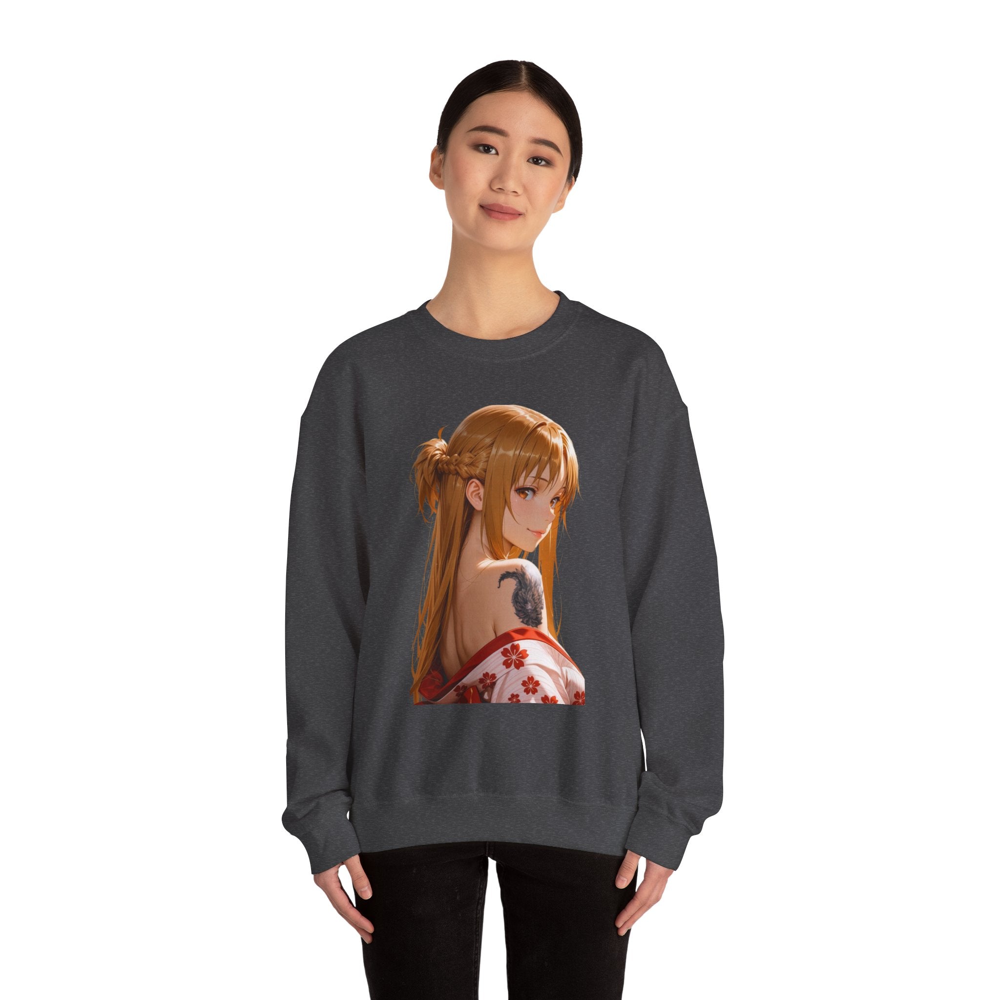 Asuna Kimono Tattoo Unisex Heavy Blend™ Crewneck Sweatshirt
