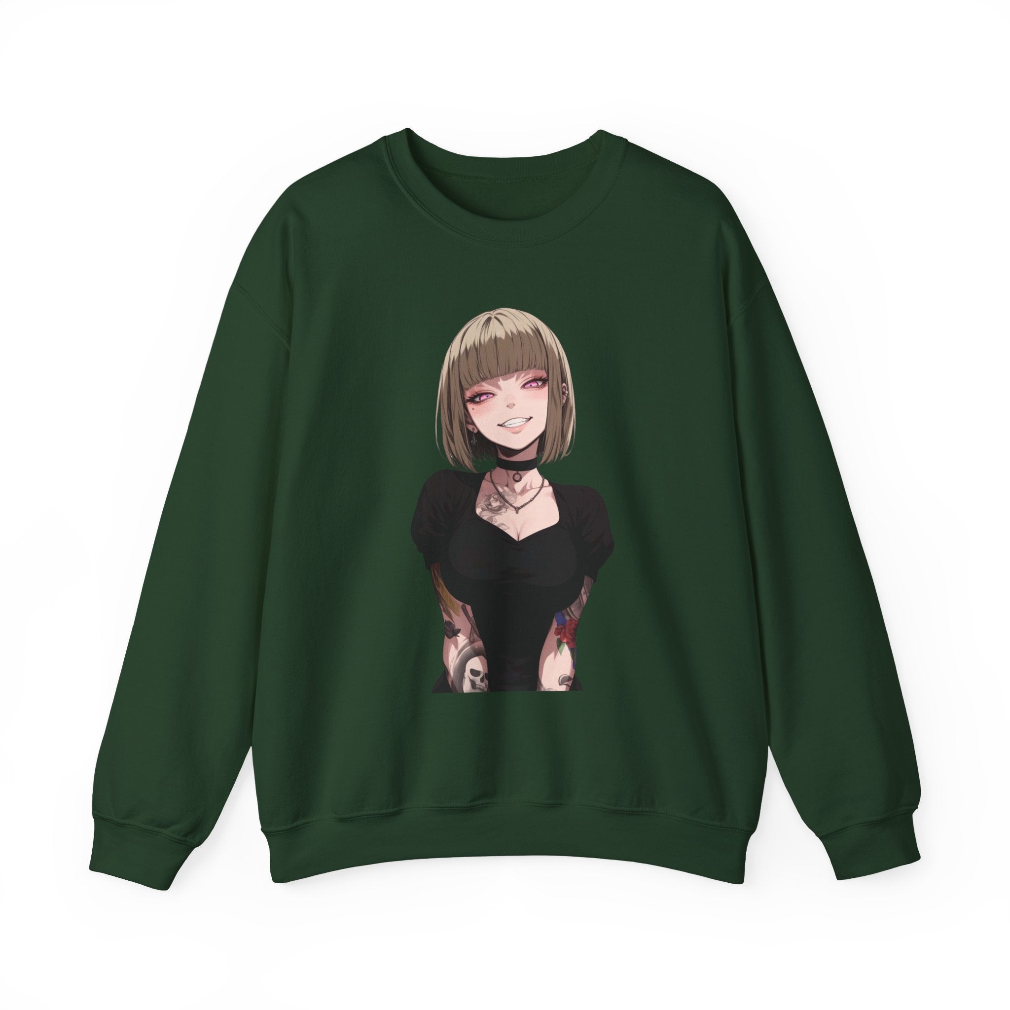Sexy Style Himiko Toga Skull Tattooed Unisex Heavy Blend™ Crewneck Sweatshirt