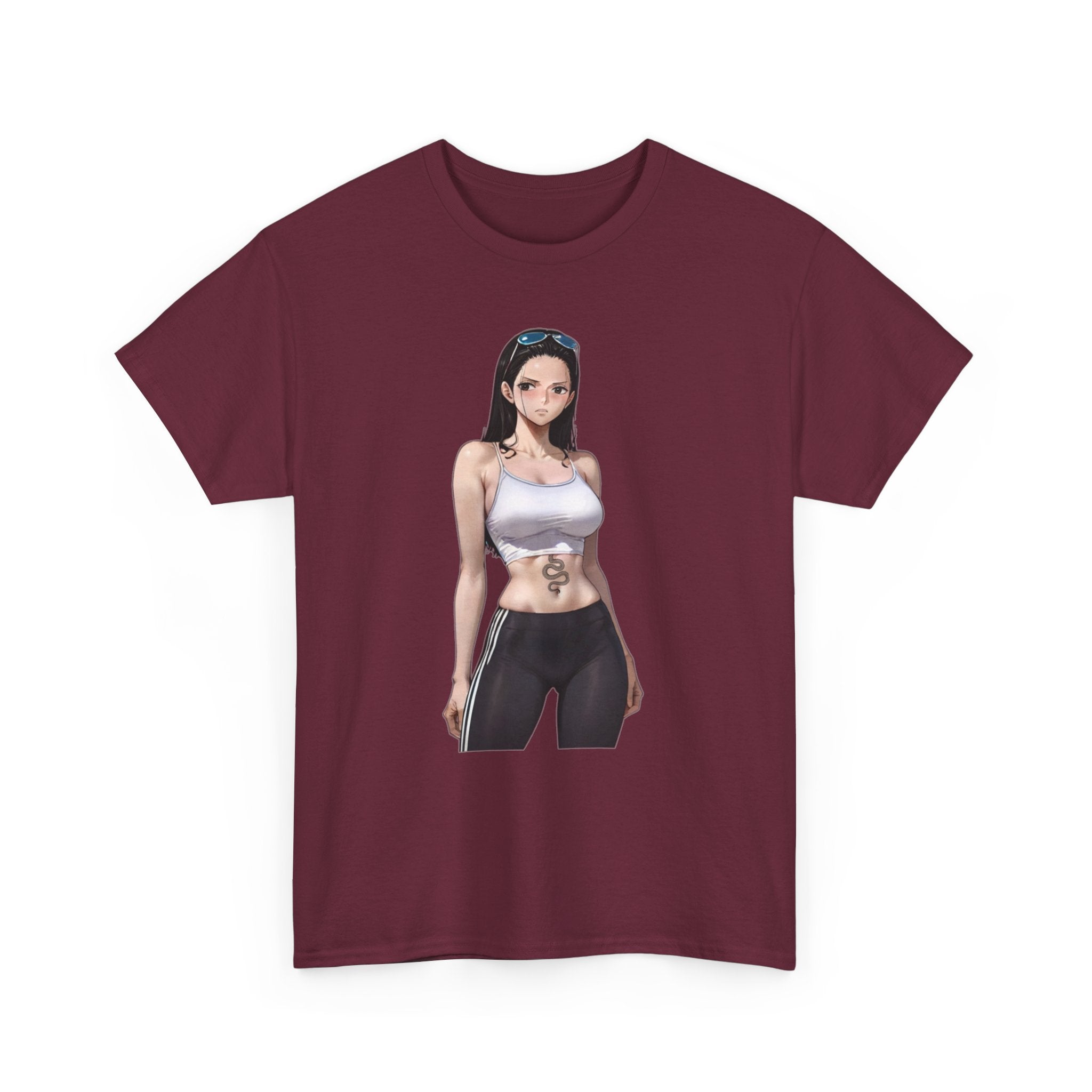 Nico Robin Sporty Snake Tattoo Anime Heavy Cotton Tee
