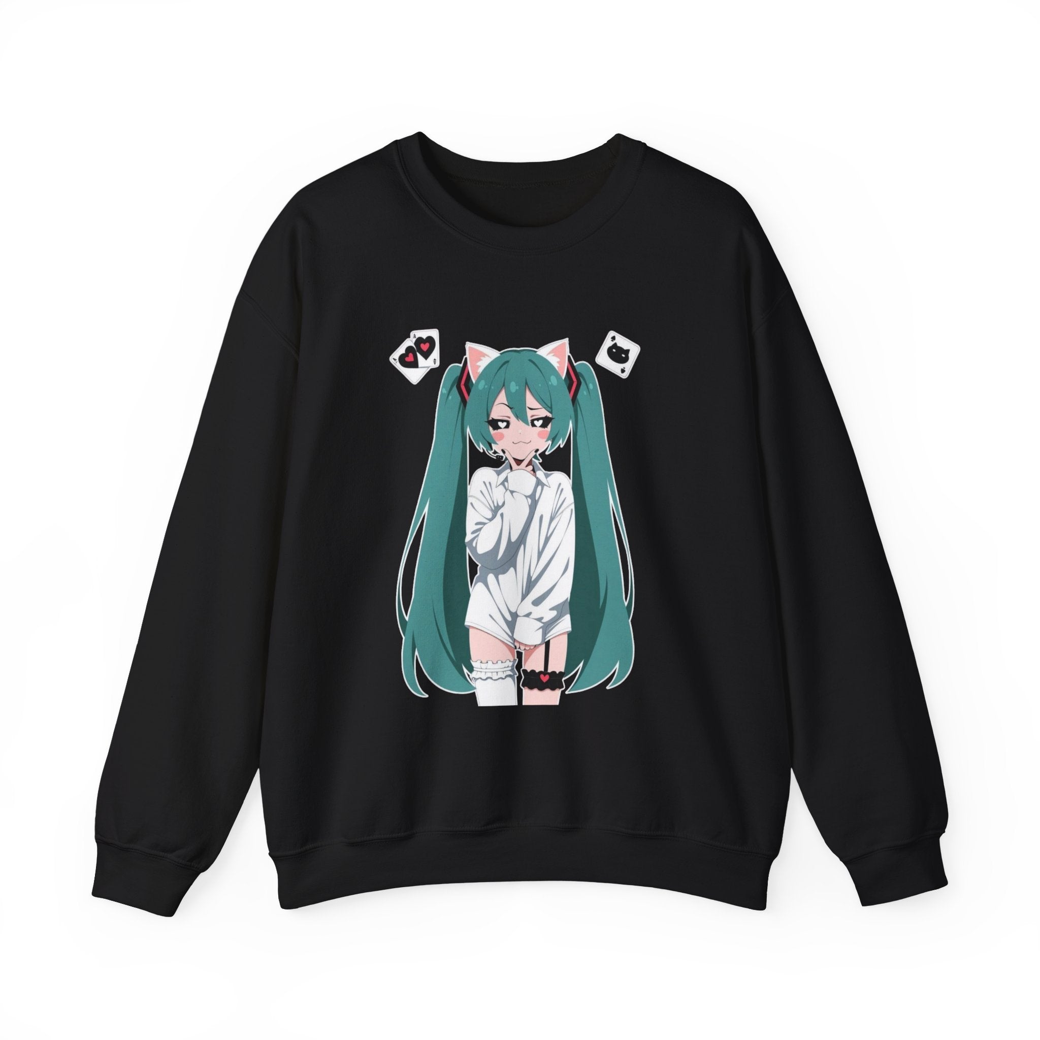 Hatsune Miku Catgirl Cute Unisex Heavy Blend™ Crewneck Sweatshirt