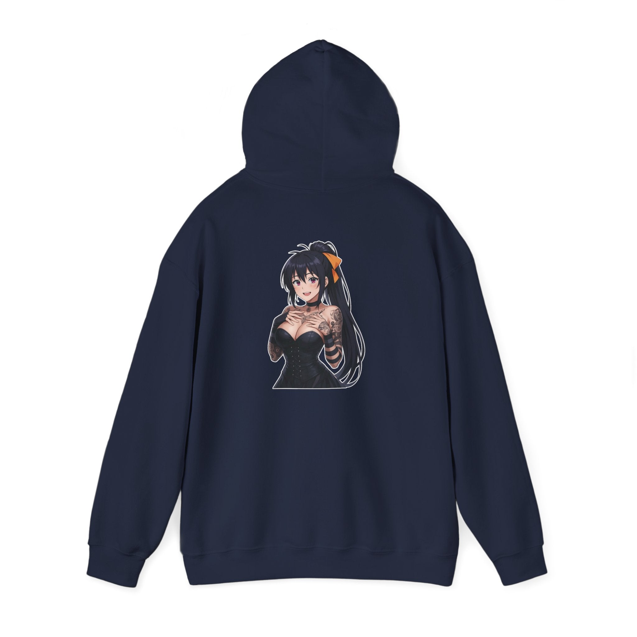 Gothic Style Akeno Himejima Tattoed Waifu Unisex Heavy Blend™ Hooded Sweatshirt