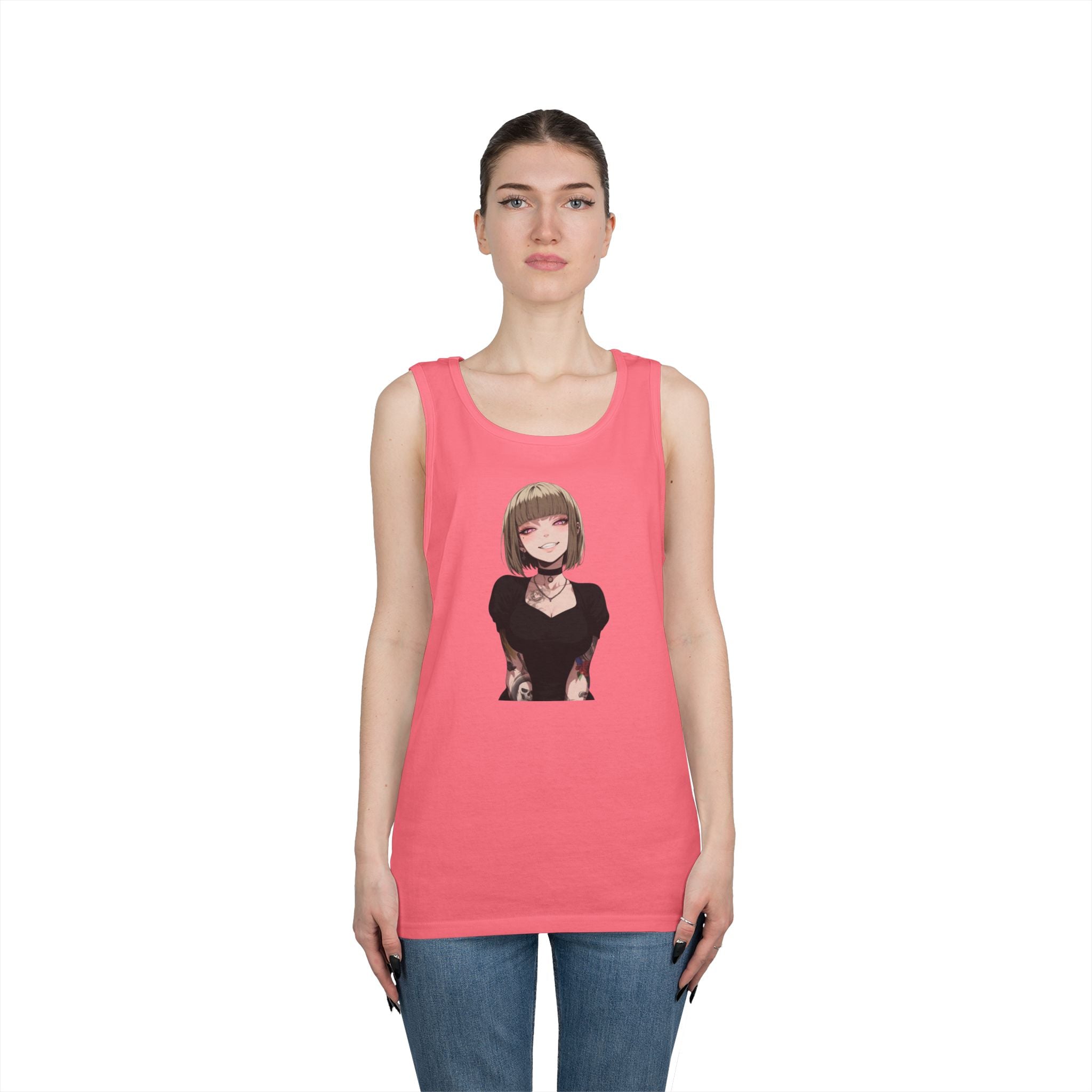 Sexy Style Himiko Toga Skull Tattooed Heavy Cotton Tank Top