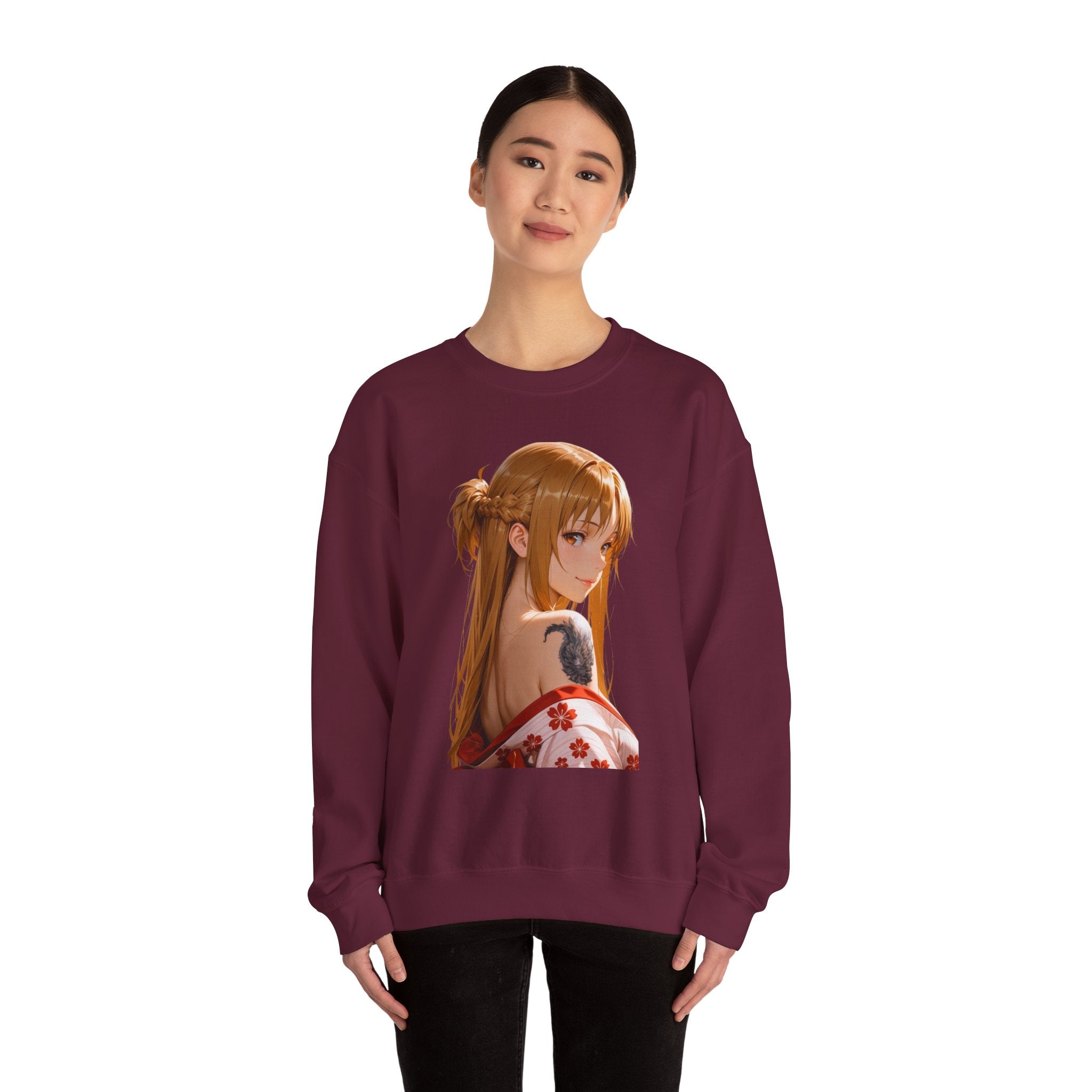 Asuna Kimono Tattoo Unisex Heavy Blend™ Crewneck Sweatshirt