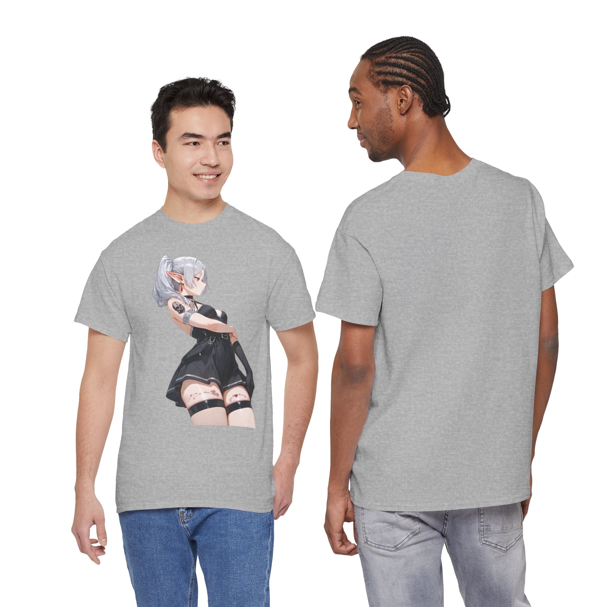 Sexy Frieren Tattooed Black Outfit Unisex Heavy Cotton Tee