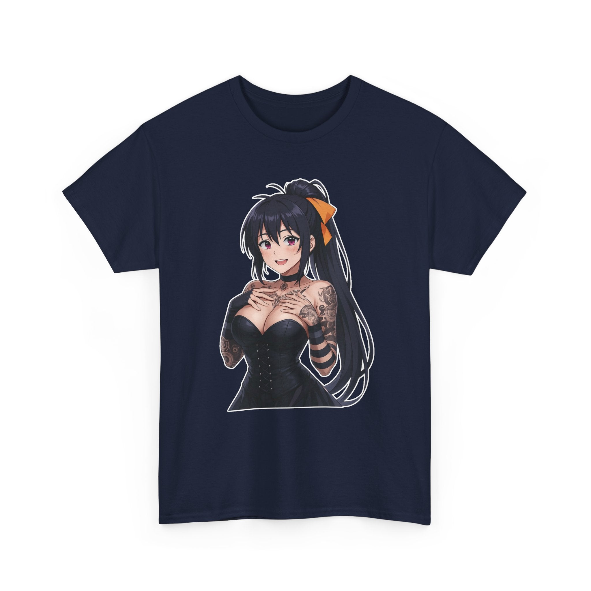 Gothic Style Akeno Himejima Tattoed Waifu Unisex Heavy Cotton Tee
