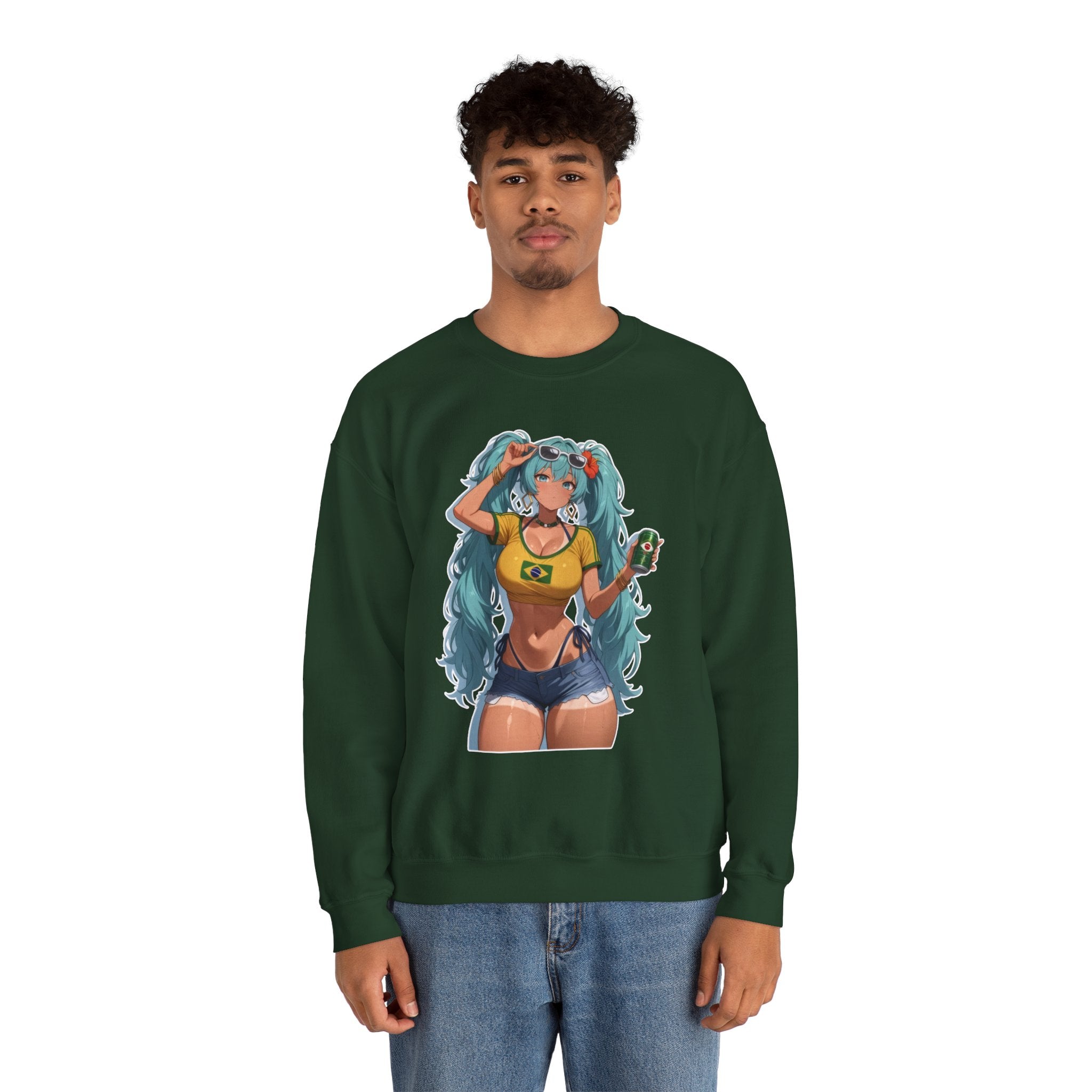 Hatsune Miku Brazil Girl Unisex Heavy Blend™ Crewneck Sweatshirt