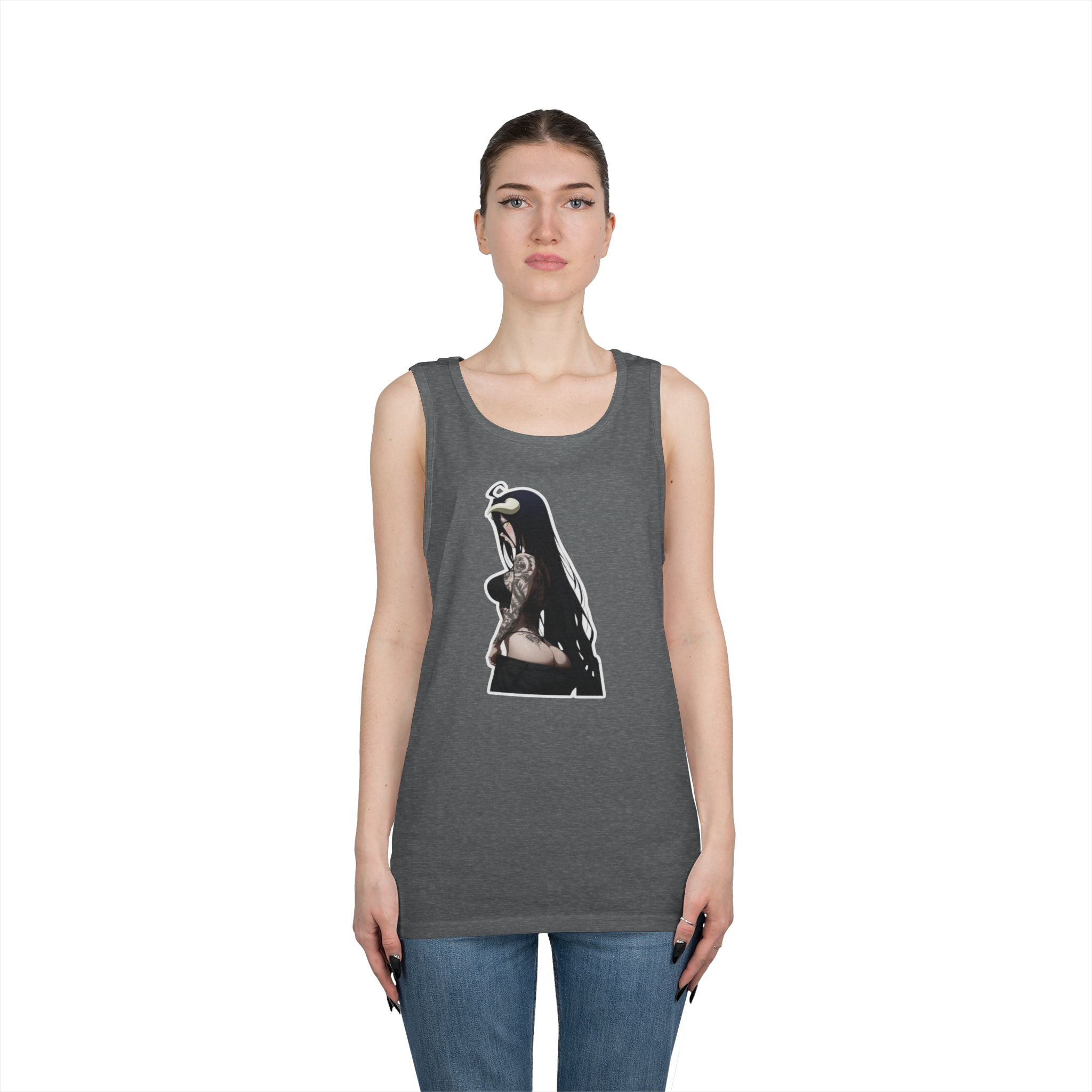 Albedo From Overlord Gothic Tattooed Heavy Cotton Tank Top