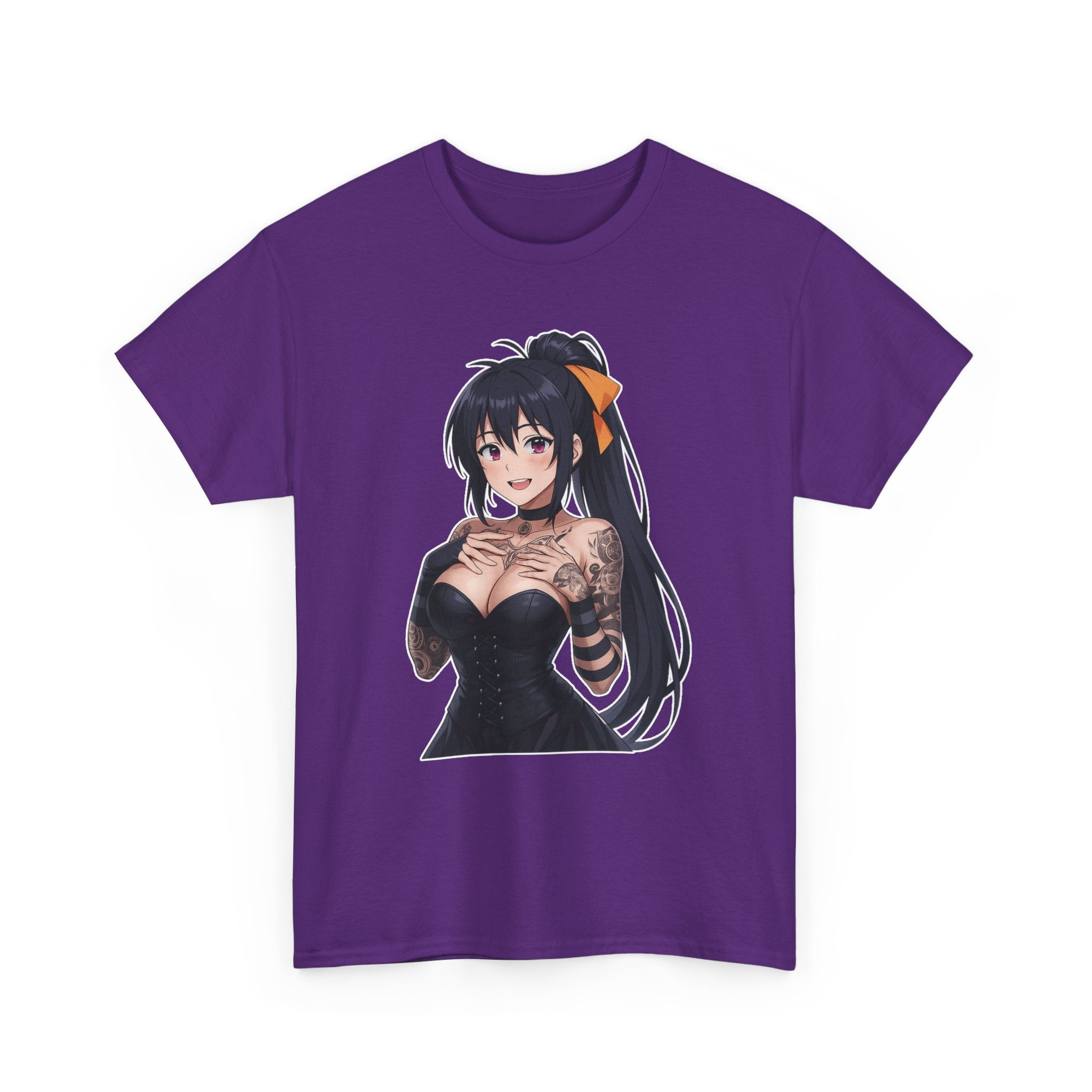 Gothic Style Akeno Himejima Tattoed Waifu Unisex Heavy Cotton Tee