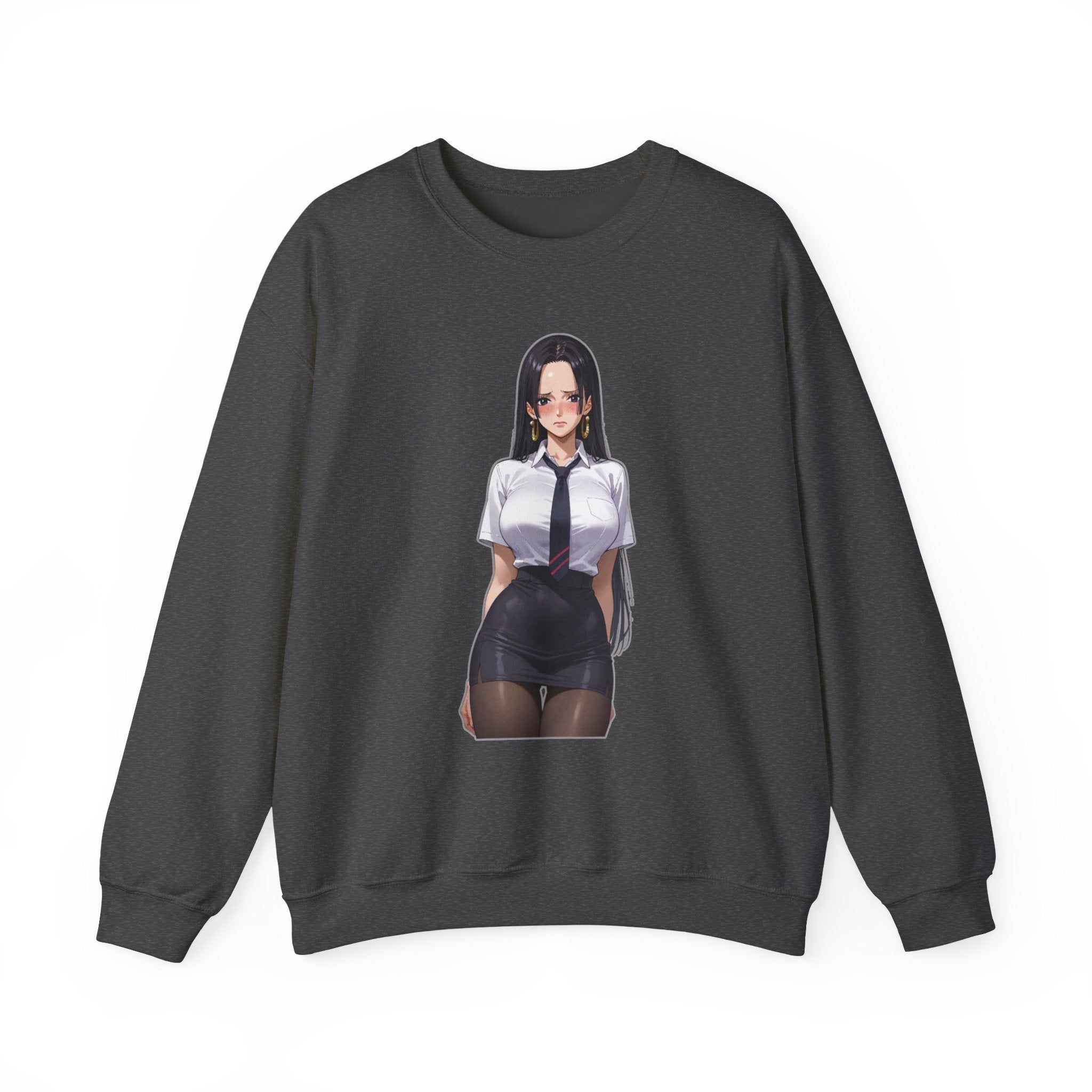 Nico Robin Office Lady Blushing Anime Unisex Heavy Blend™ Crewneck Sweatshirt