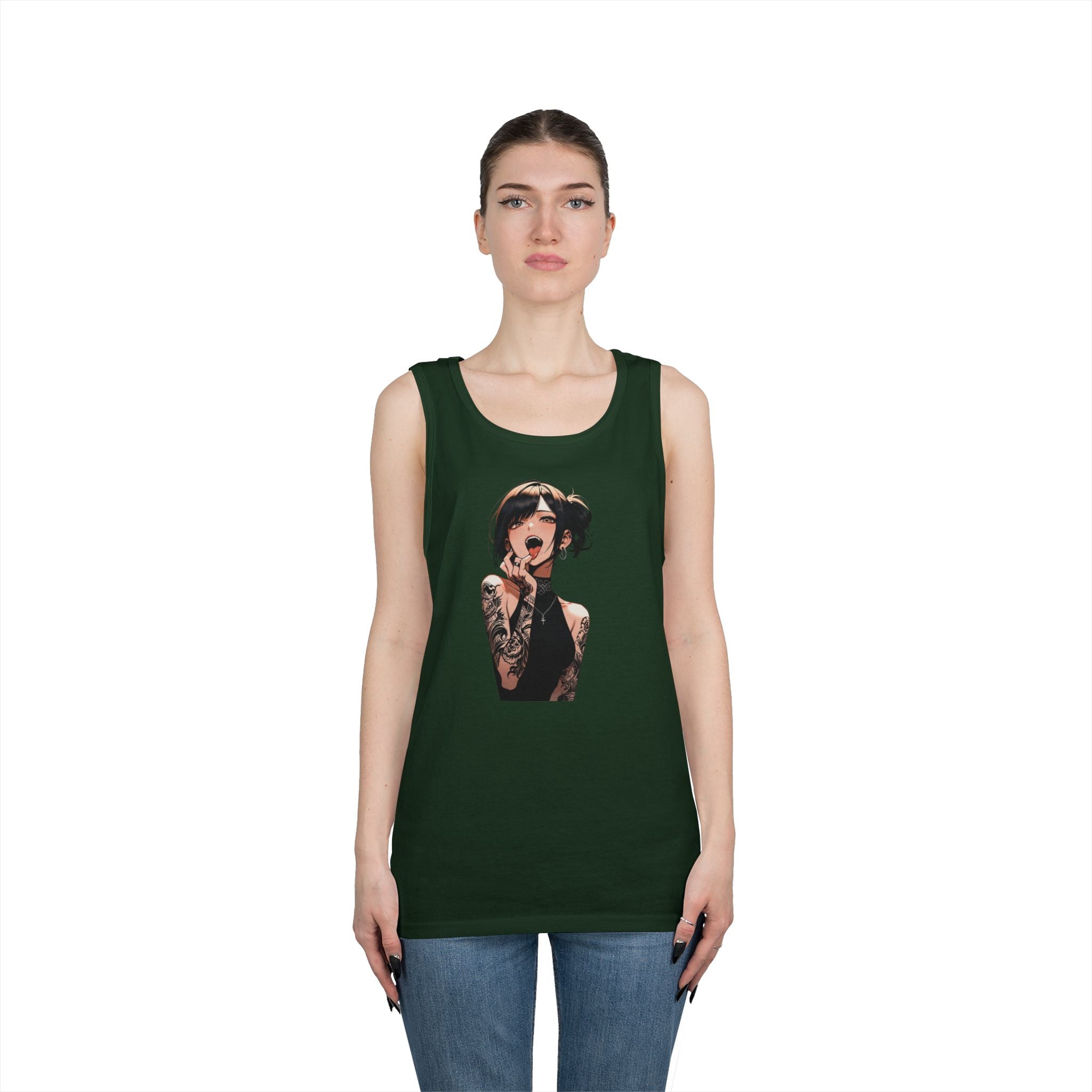 Gothic Himiko Toga Tattooed Ahegao Heavy Cotton Tank Top