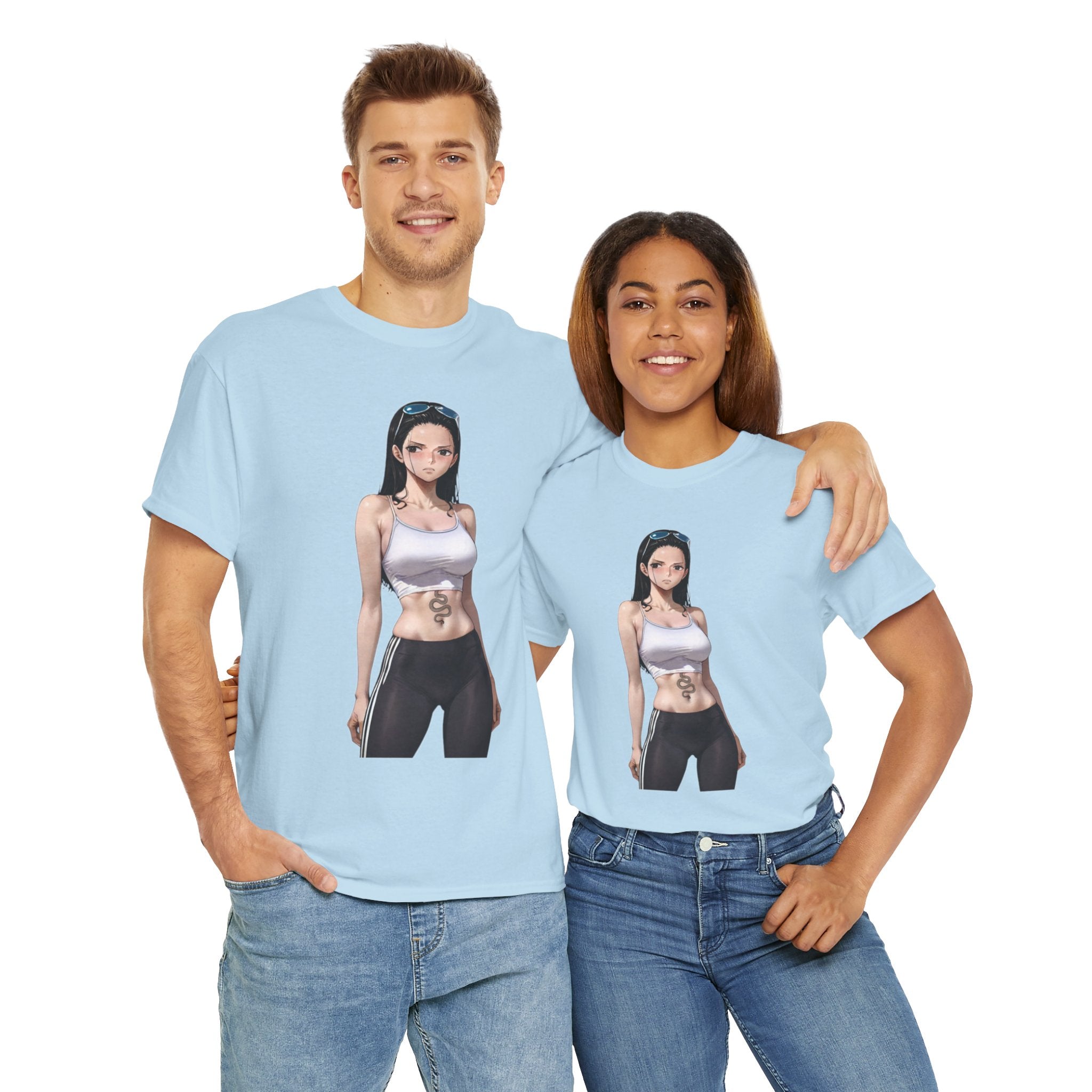 Nico Robin Sporty Snake Tattoo Anime Heavy Cotton Tee