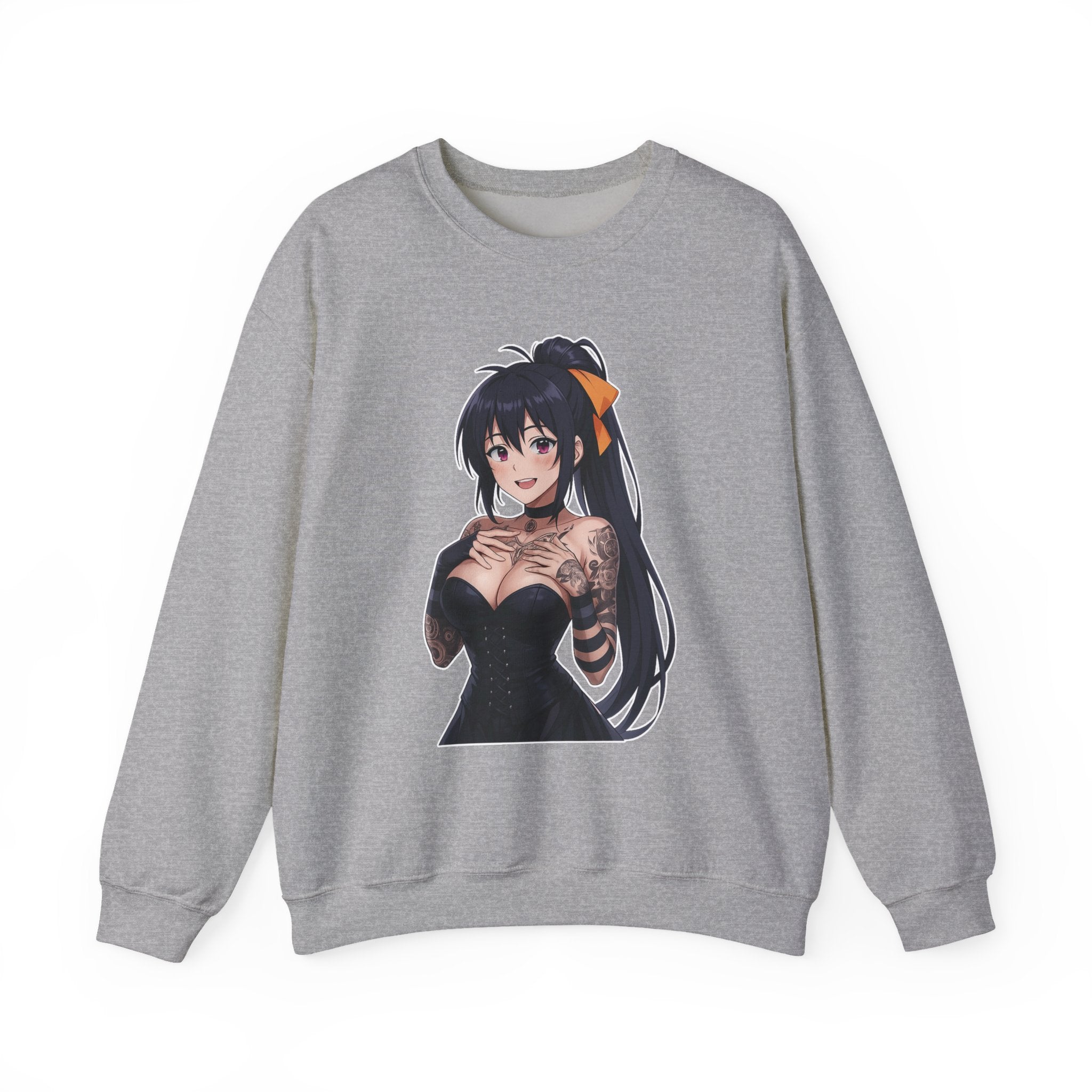 Gothic Style Akeno Himejima Tattoed Waifu Unisex Heavy Blend™ Crewneck Sweatshirt