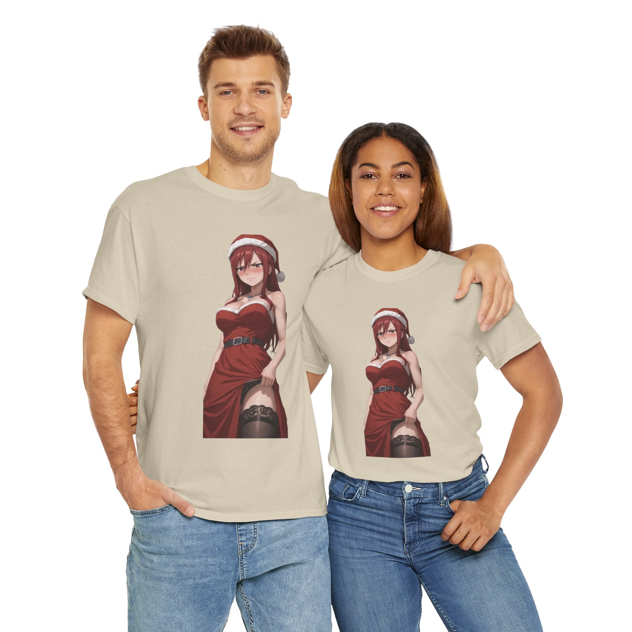Ezra Scarlet Christmas Themed Angry Anime Unisex Heavy Cotton Tee