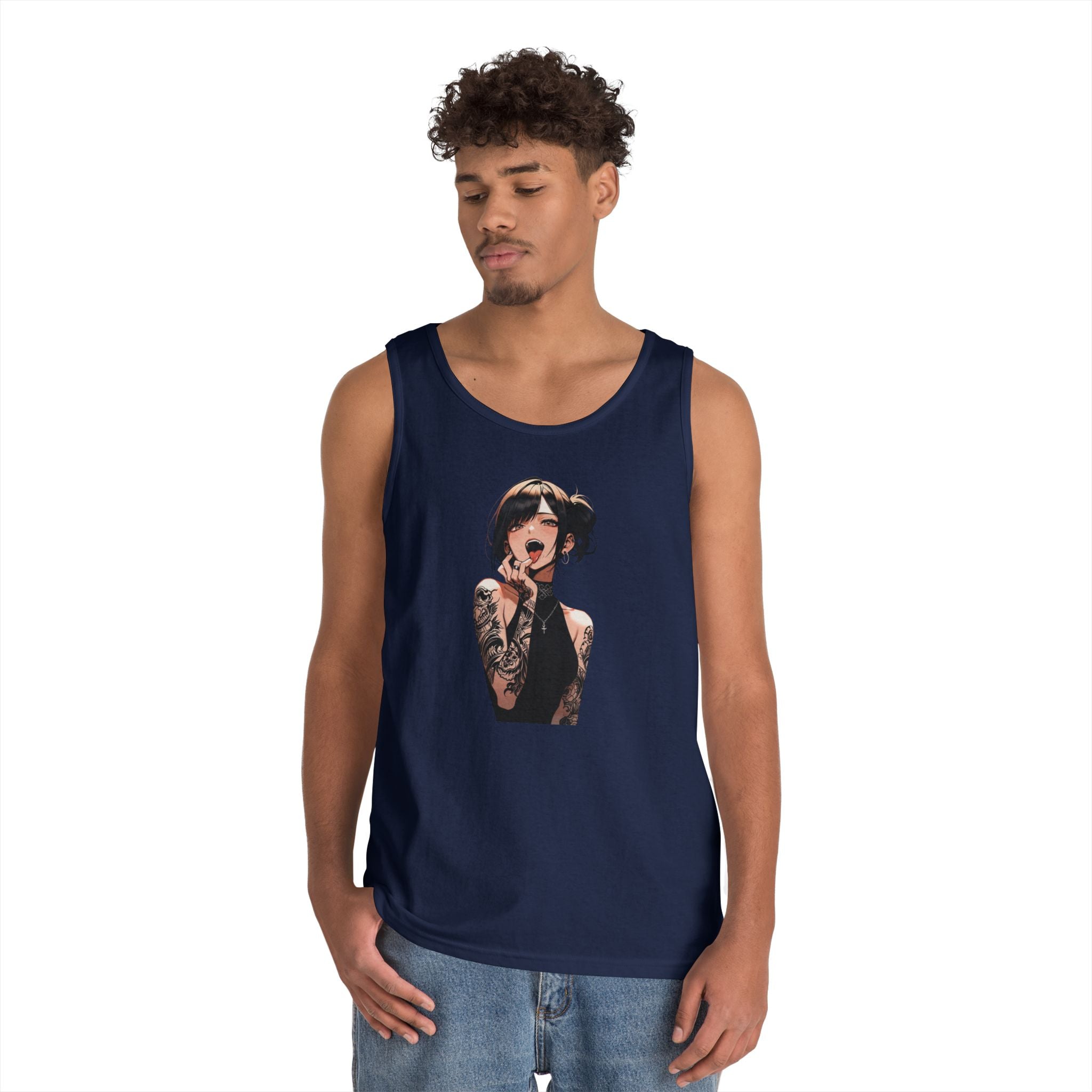 Gothic Himiko Toga Tattooed Ahegao Heavy Cotton Tank Top
