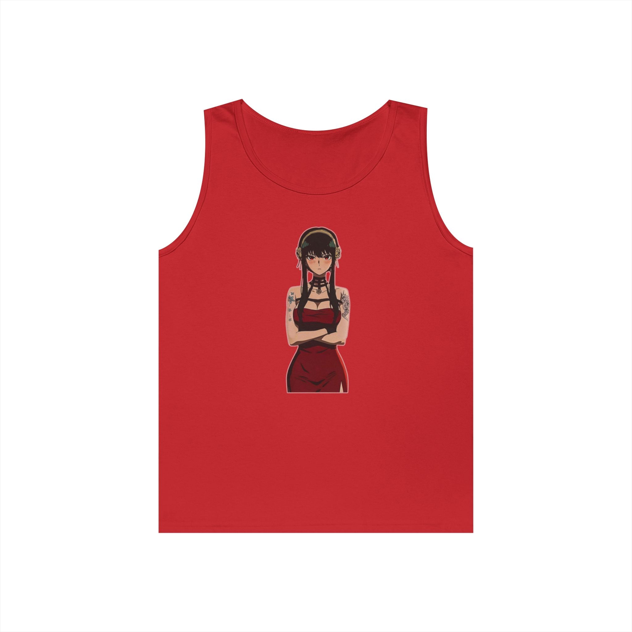 Yor Forger Elegant Tattooed Anime Heavy Cotton Tank Top