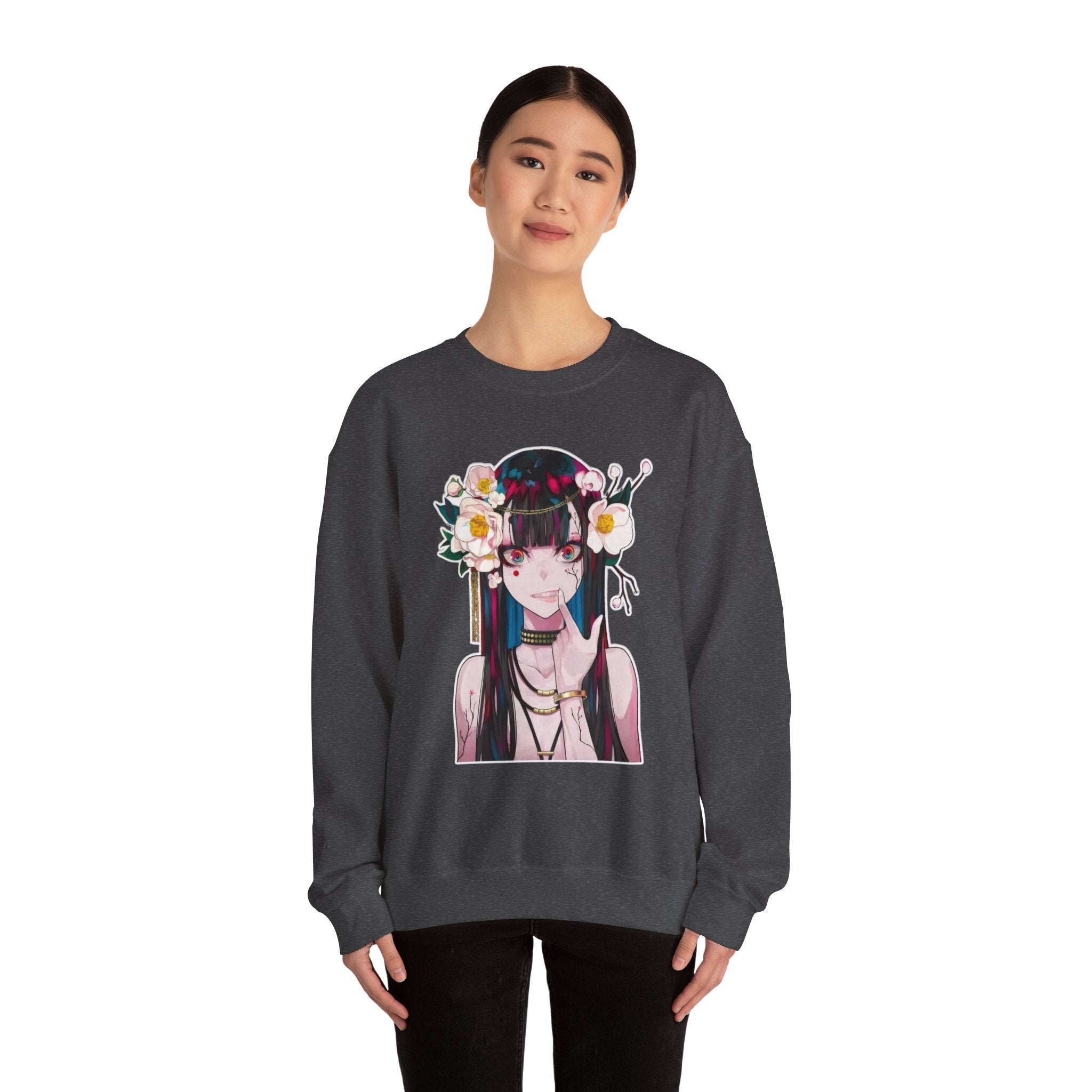 Vampire Girl Dark Fantasy Unisex Heavy Blend™ Crewneck Sweatshirt