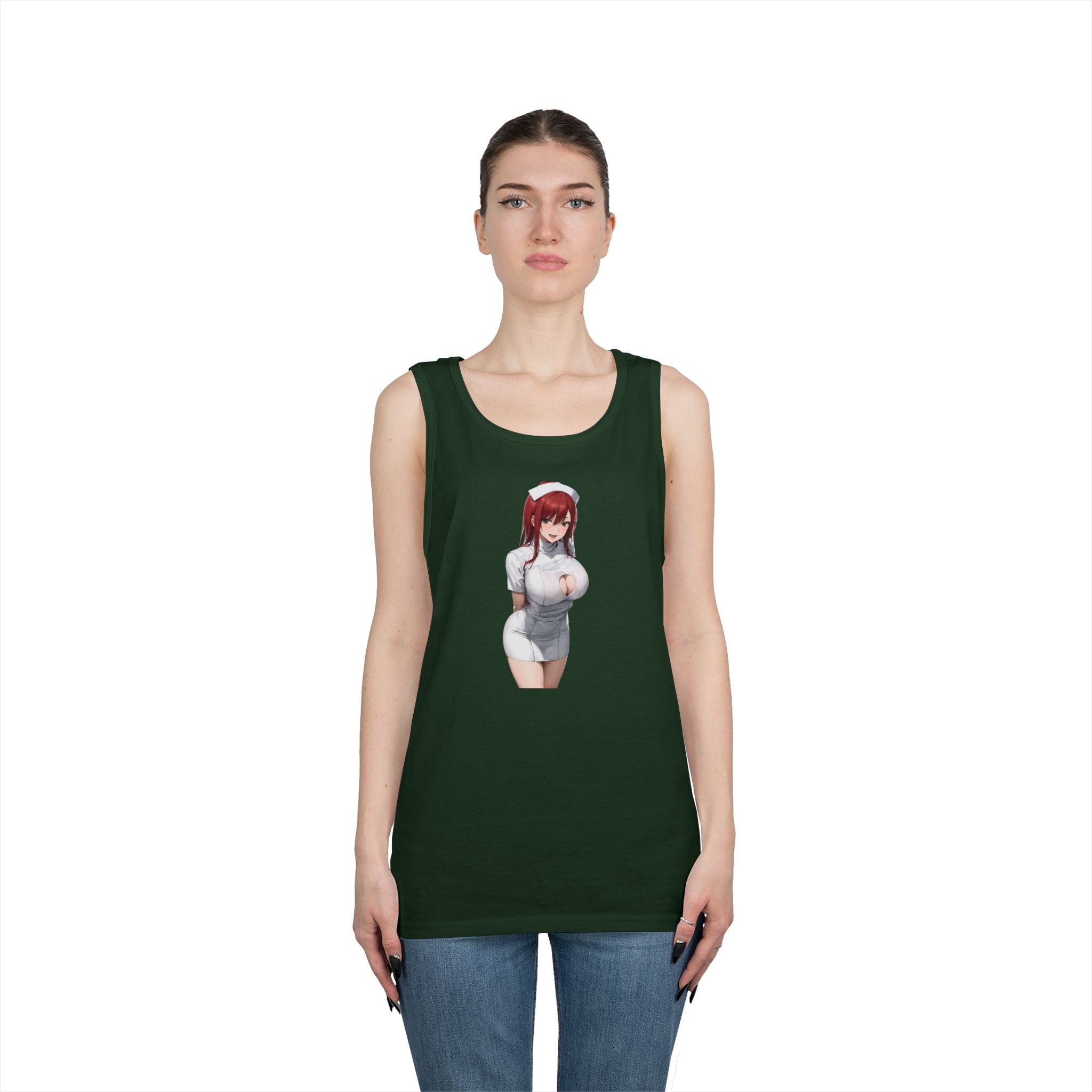 Ezra Scarlet Nurse Uniform Anime Heavy Cotton Tank Top