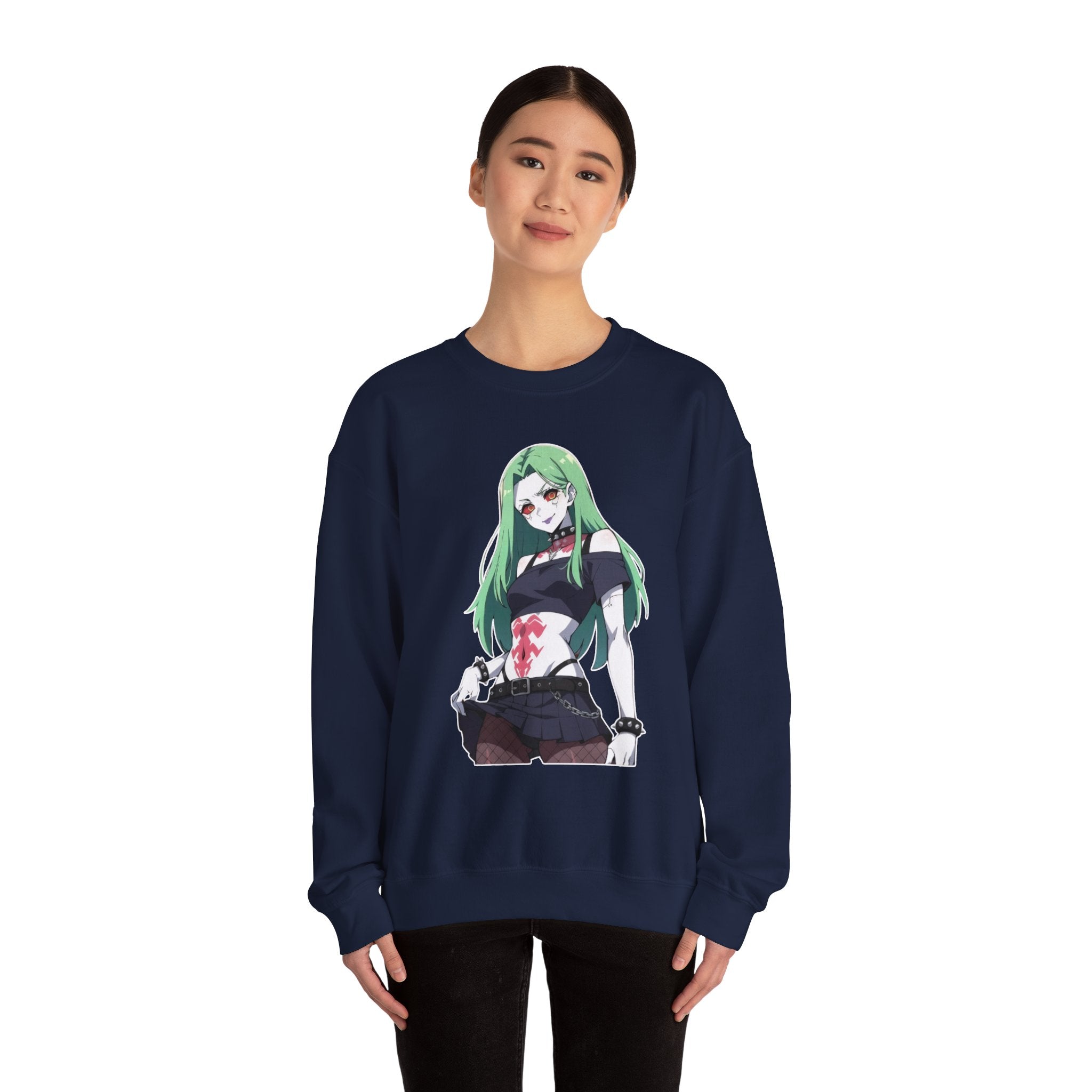 Rebecca Cyberpunk Futuristic Unisex Heavy Blend™ Crewneck Sweatshirt