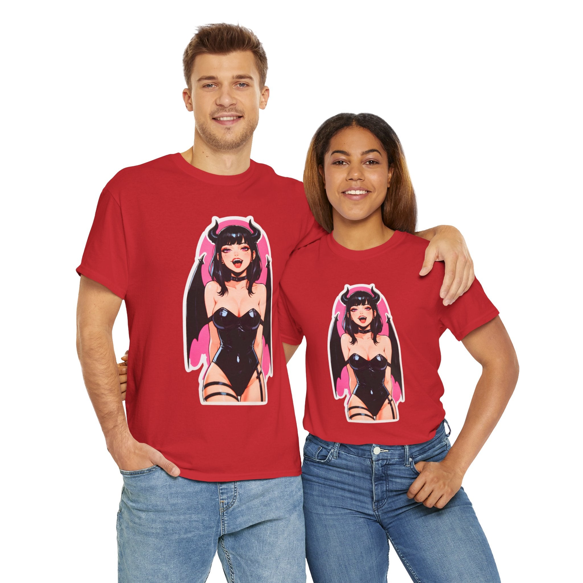 Succubus Ahegao Dark Gothic Unisex Heavy Cotton Tee