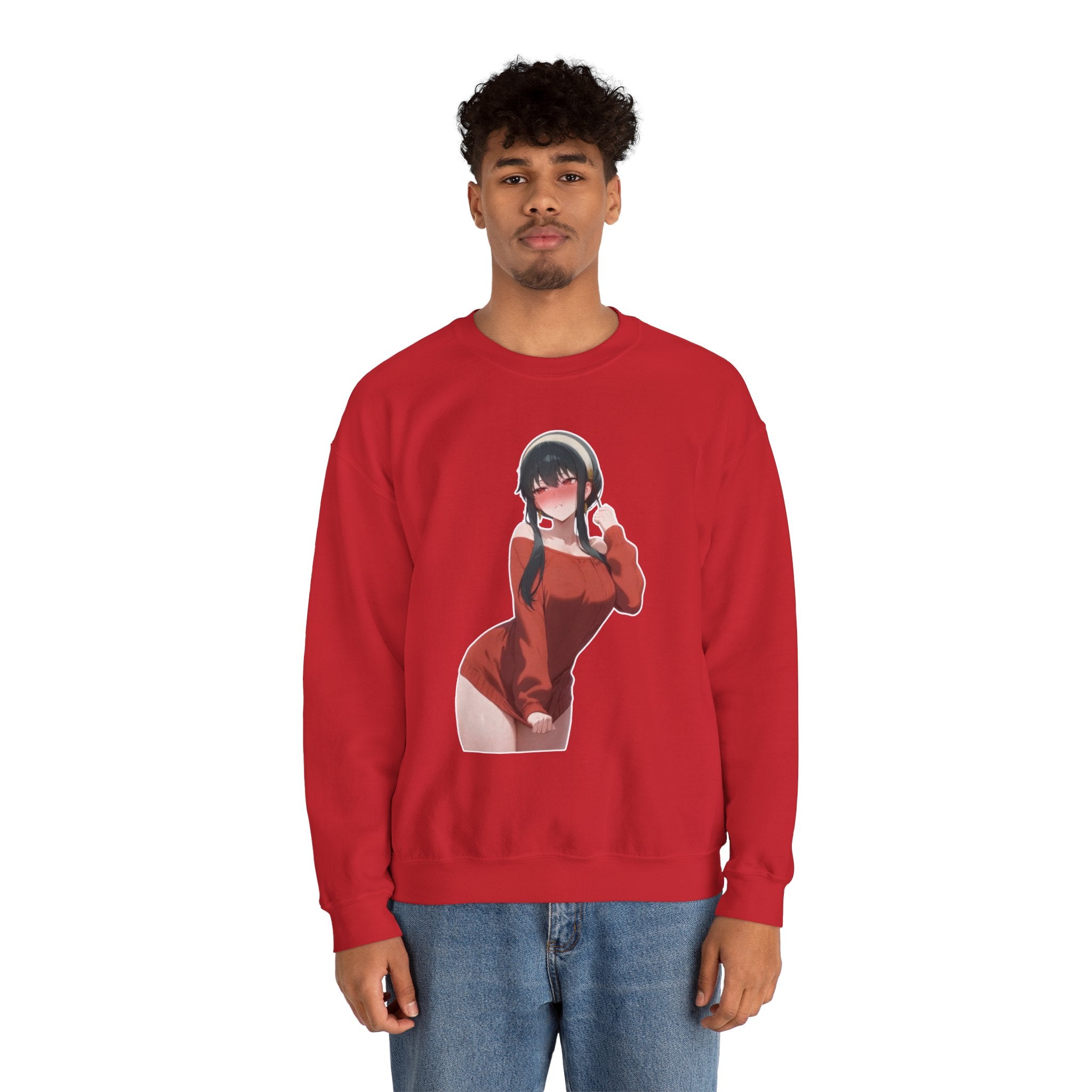 Yor Forger Blushing Waifu Unisex Heavy Blend™ Crewneck Sweatshirt