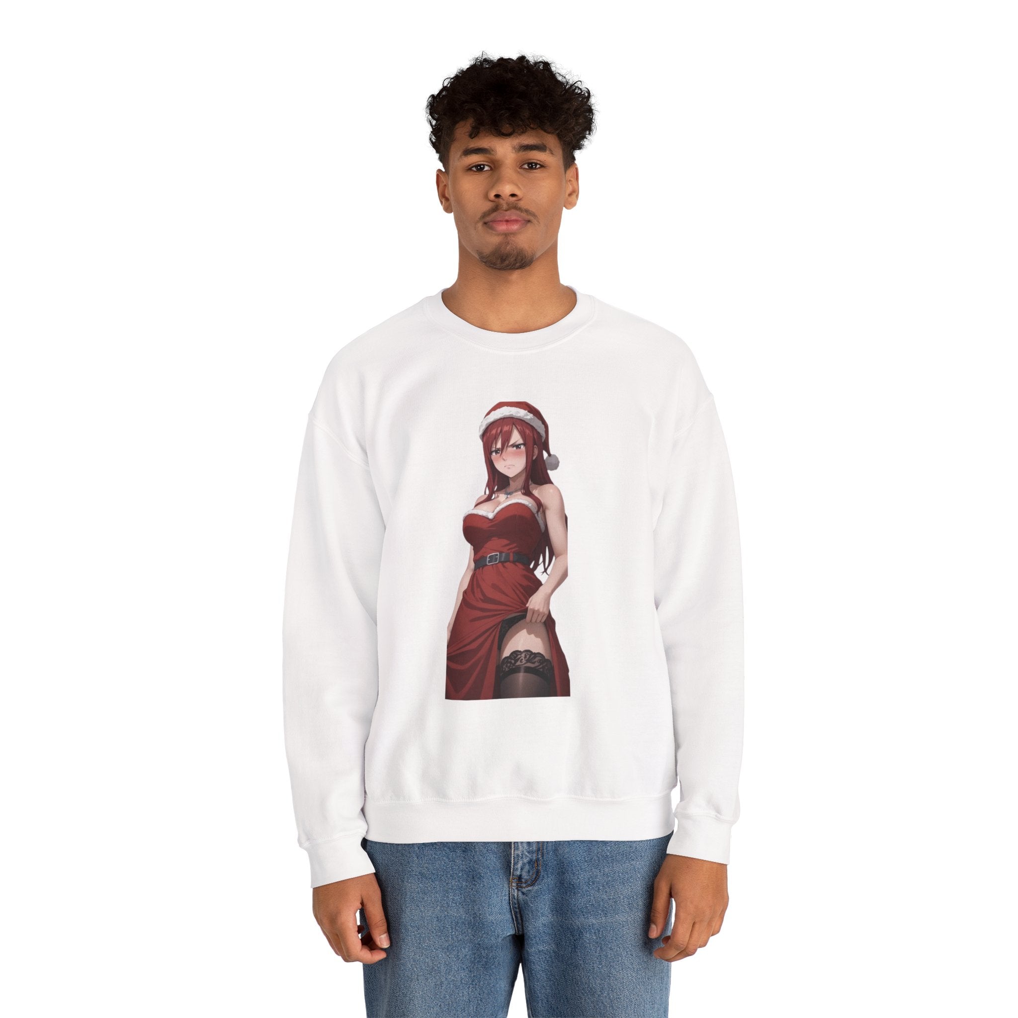 Ezra Scarlet Christmas Themed Angry Unisex Heavy Blend™ Crewneck Sweatshirt