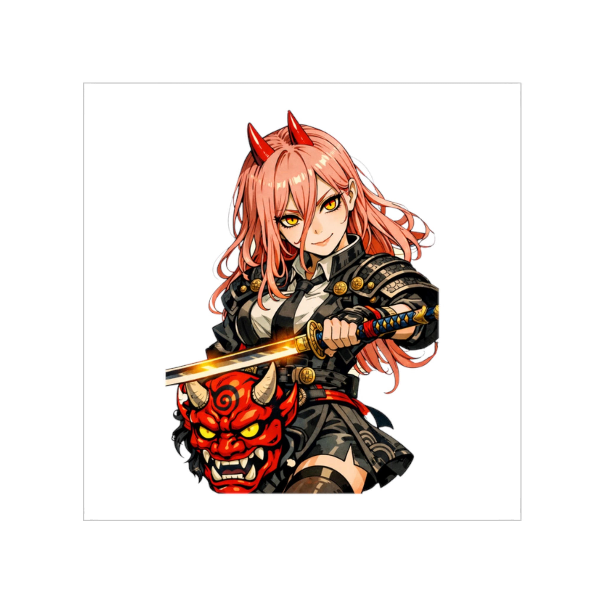 Demon Girl Power Katana Warrior Sticker