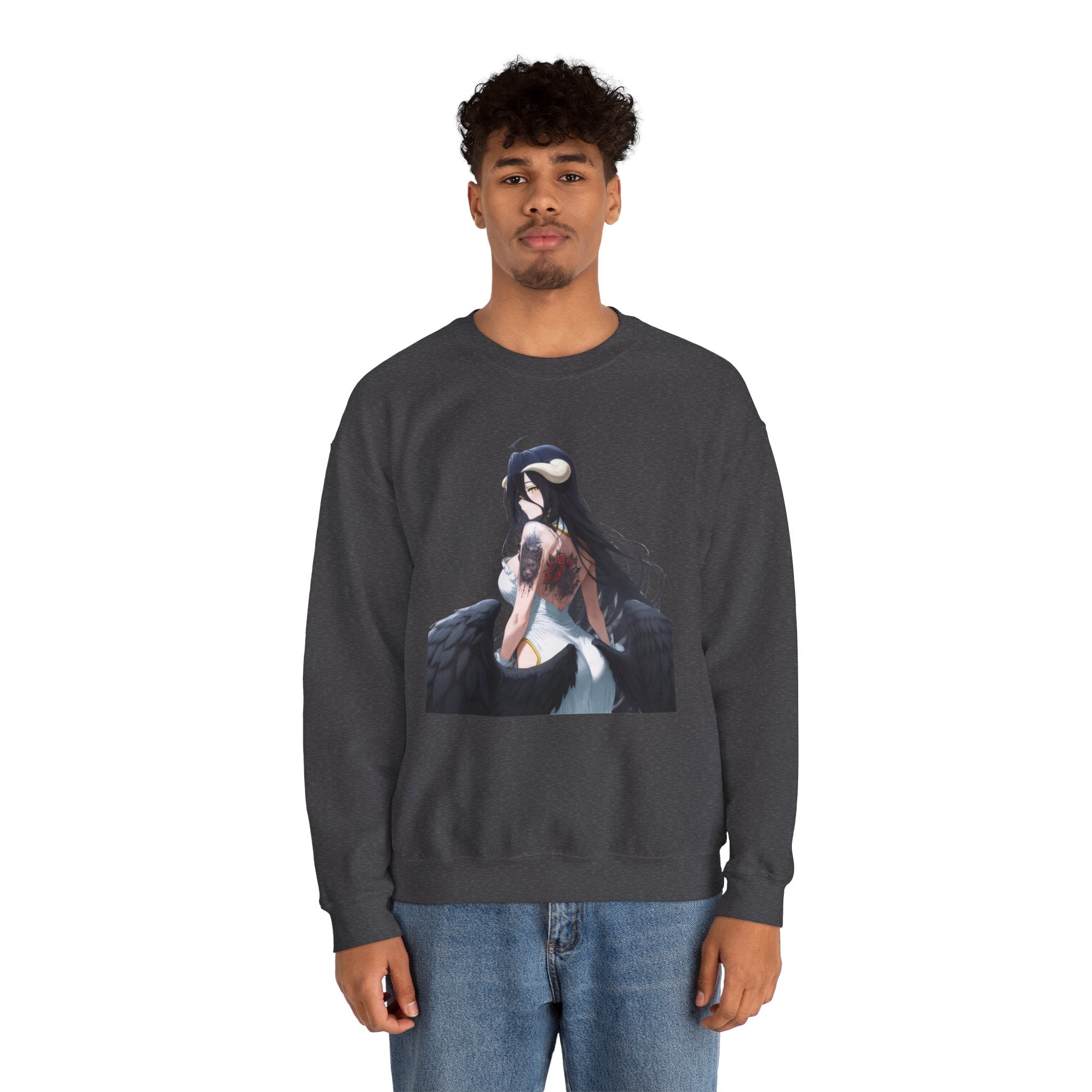 Gothic Albedo Overlord Waifu Unisex Heavy Blend™ Crewneck Sweatshirt
