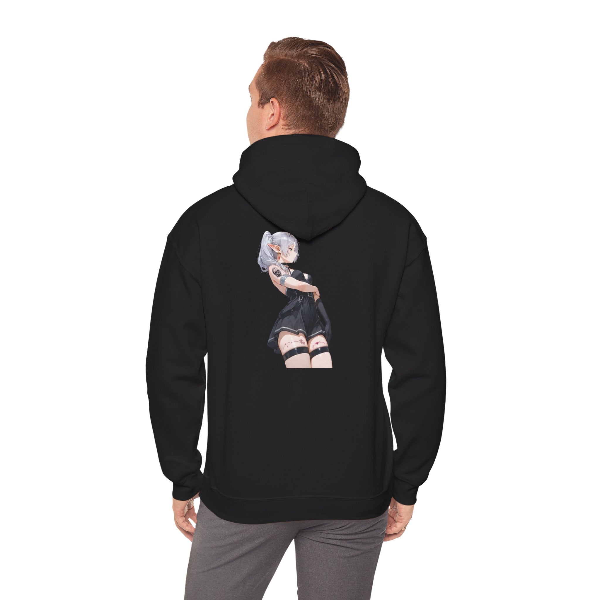 Sexy Frieren Tattooed Black Outfit Unisex Heavy Blend™ Hooded Sweatshirt