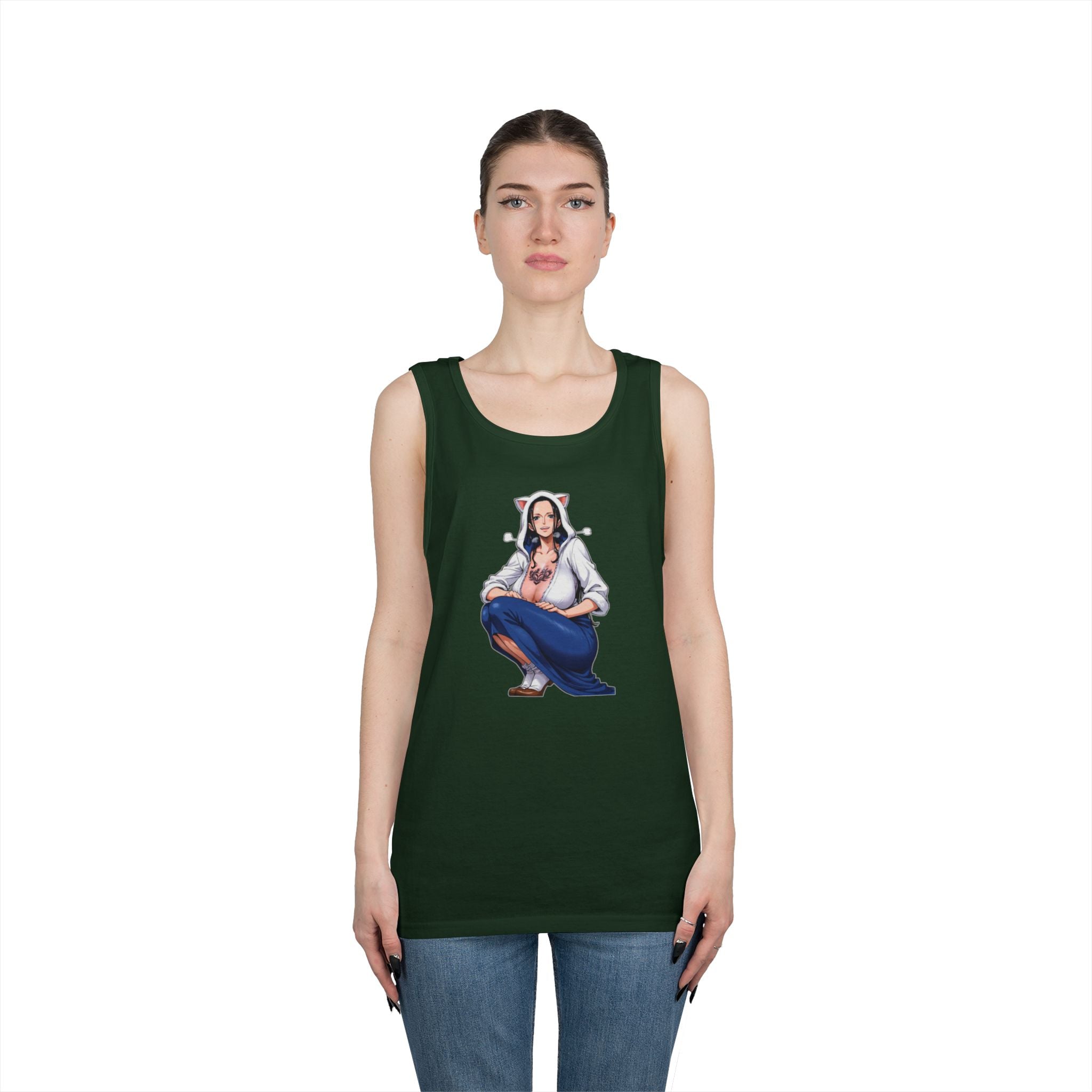 Nico Robin Catgirl Casual Anime Heavy Cotton Tank Top
