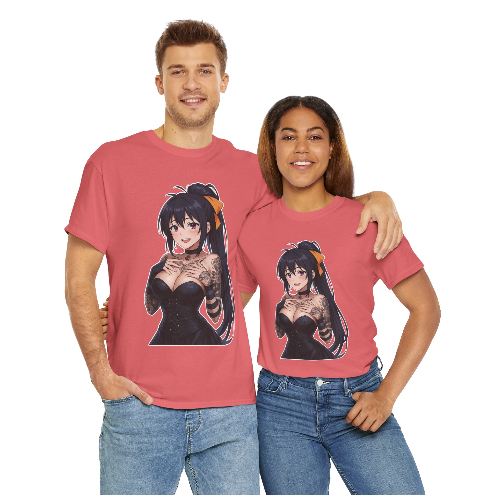 Gothic Style Akeno Himejima Tattoed Waifu Unisex Heavy Cotton Tee