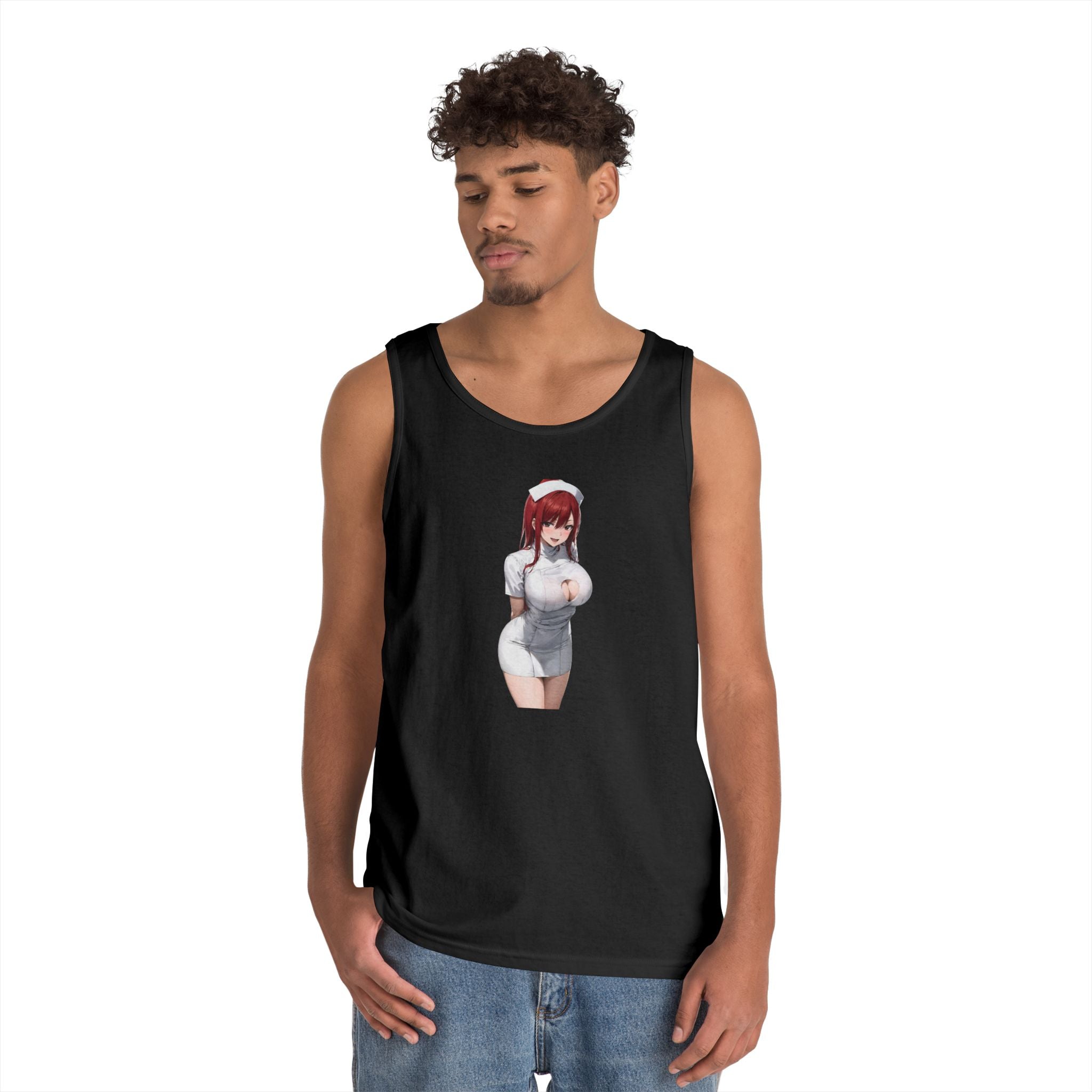 Ezra Scarlet Nurse Uniform Anime Heavy Cotton Tank Top