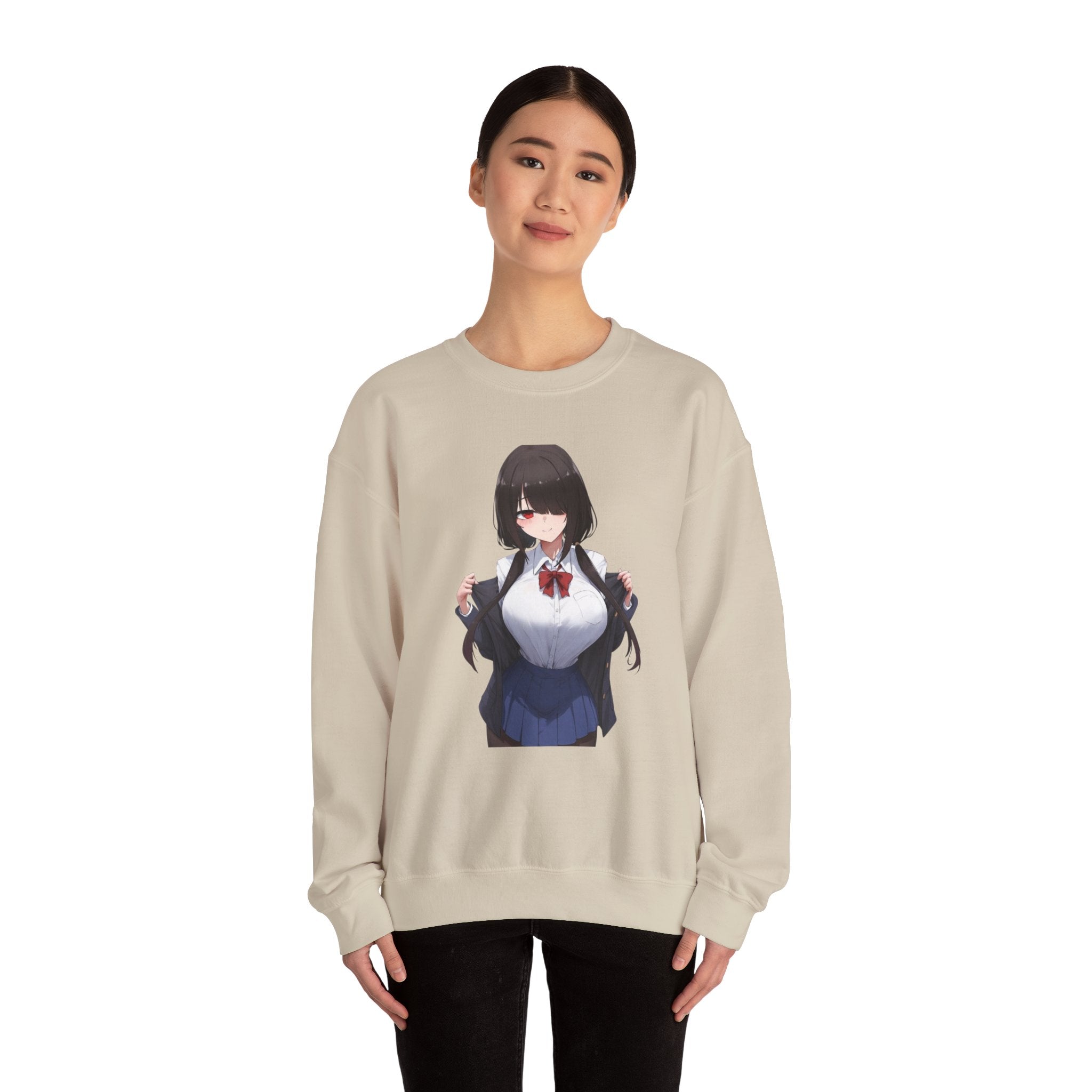 Tokisaki Kurum Schoolgirl Gothic Seductive Unisex Heavy Blend™ Crewneck Sweatshirt