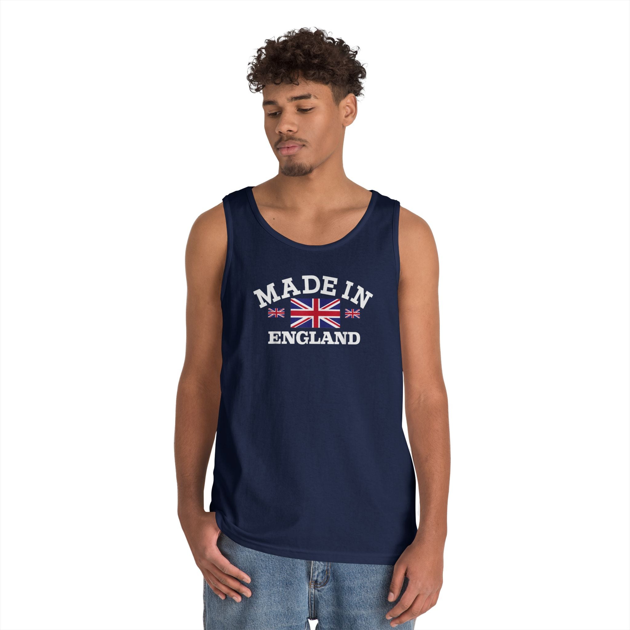 Made in England British Flag Union Jack Unisex Heavy Cotton Tank Top