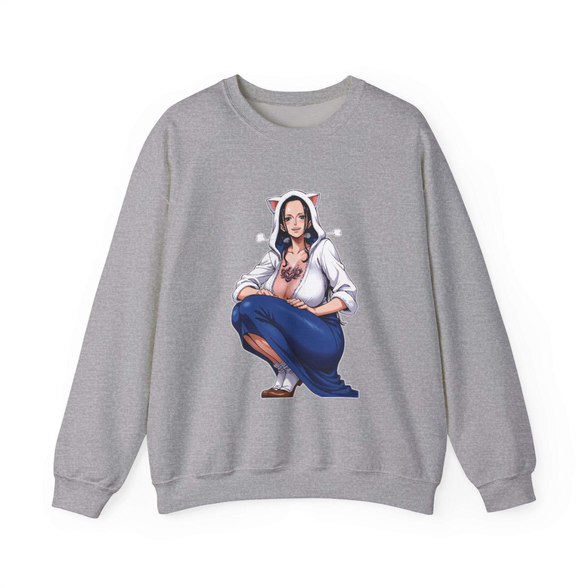 Nico Robin Catgirl Casual Anime Unisex Heavy Blend™ Crewneck Sweatshirt