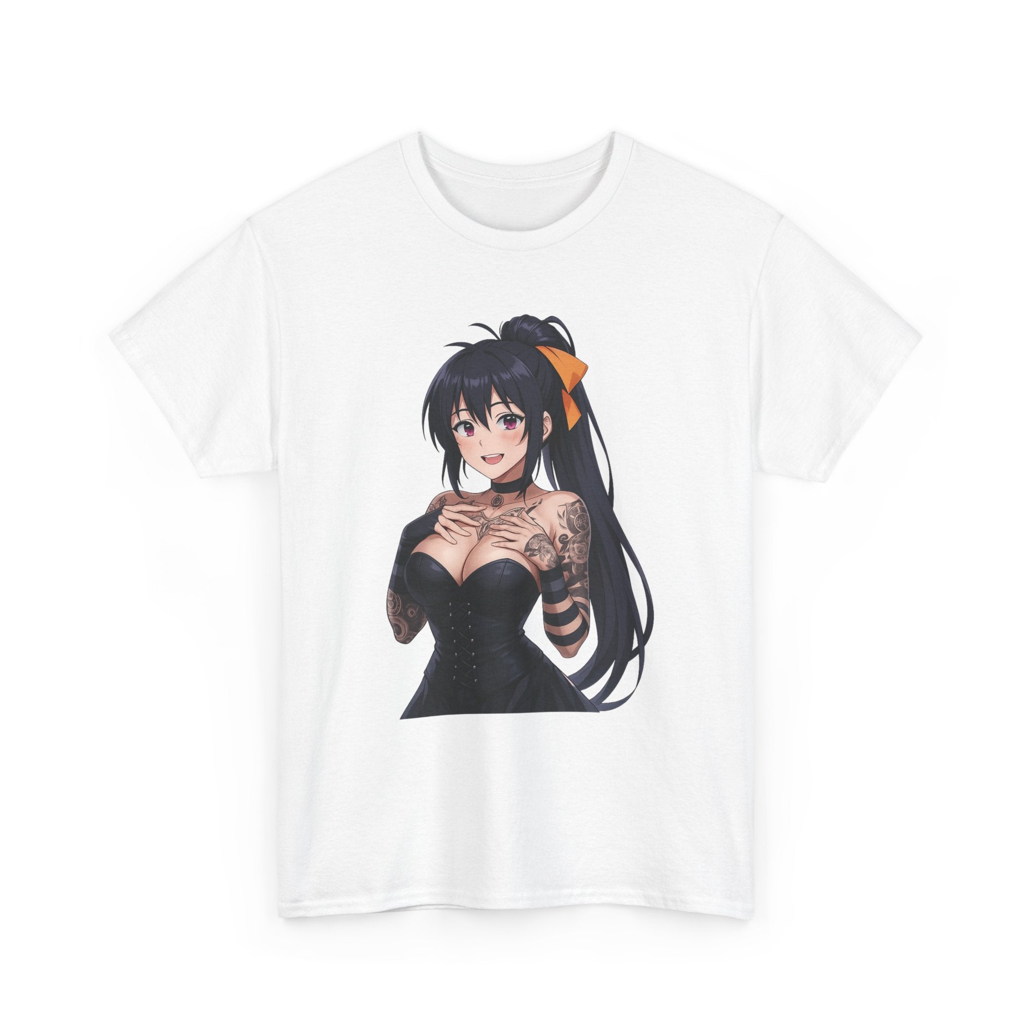 Gothic Style Akeno Himejima Tattoed Waifu Unisex Heavy Cotton Tee