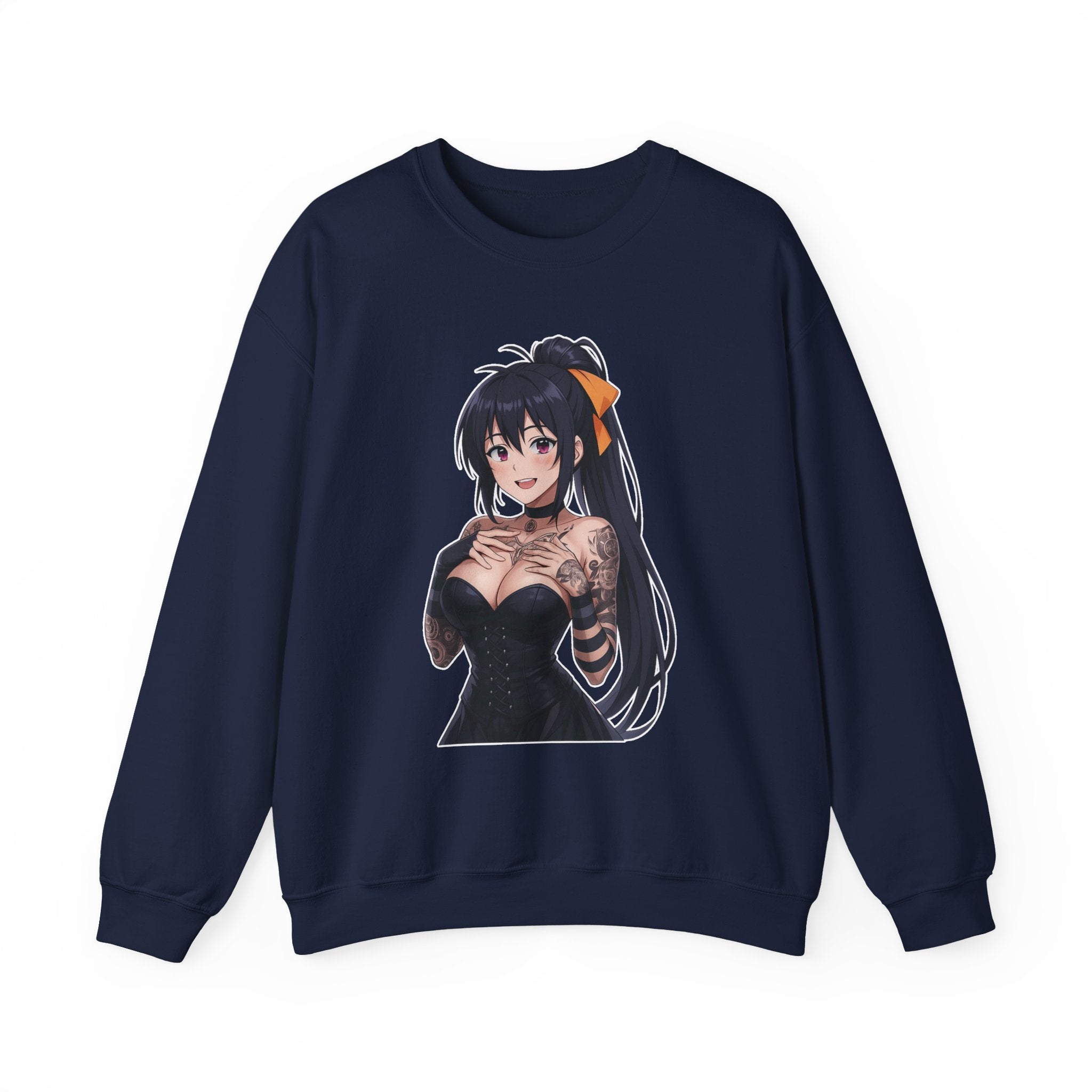 Gothic Style Akeno Himejima Tattoed Waifu Unisex Heavy Blend™ Crewneck Sweatshirt