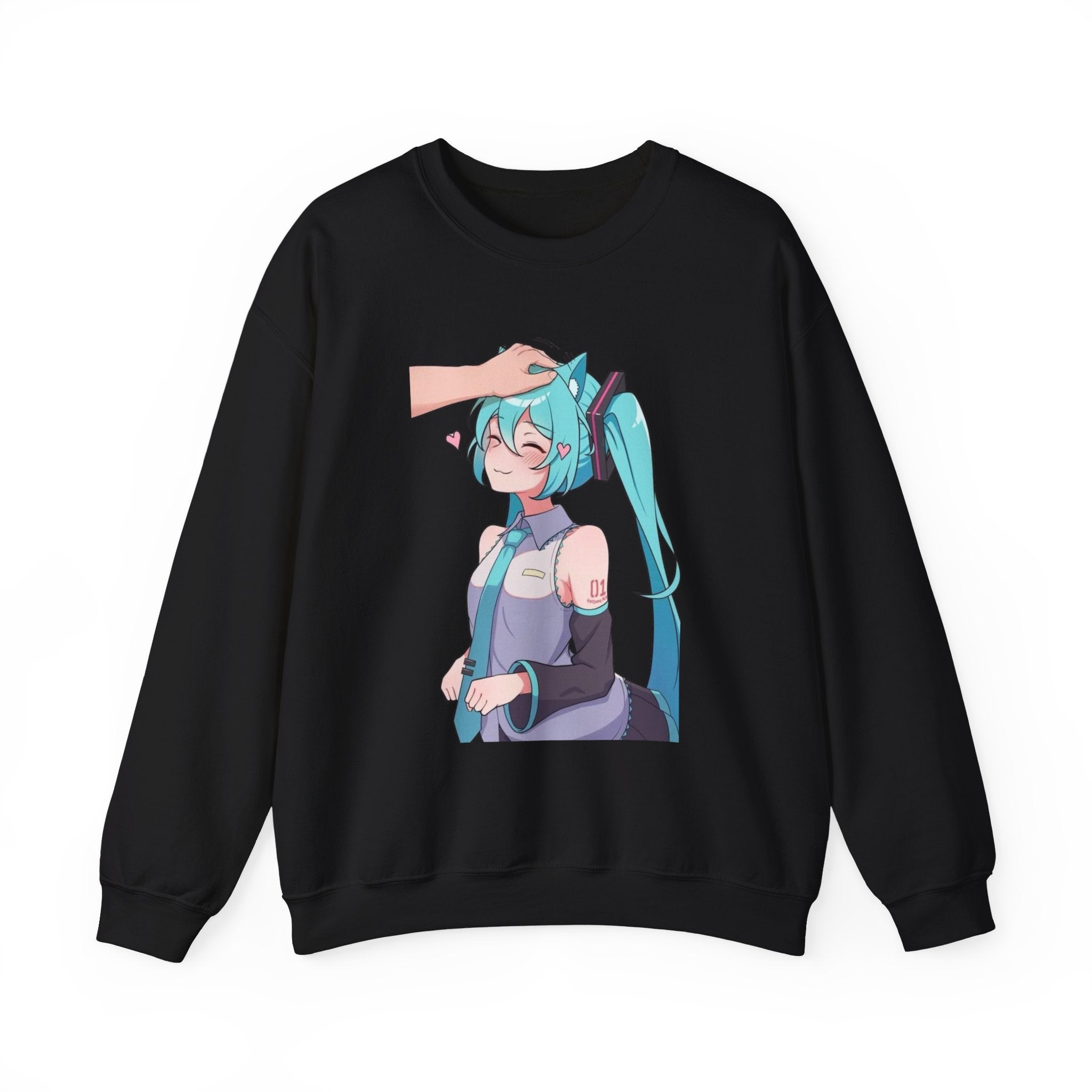 Hatsune Miku Headpat Smiling Catgirl Unisex Heavy Blend™ Crewneck Sweatshirt