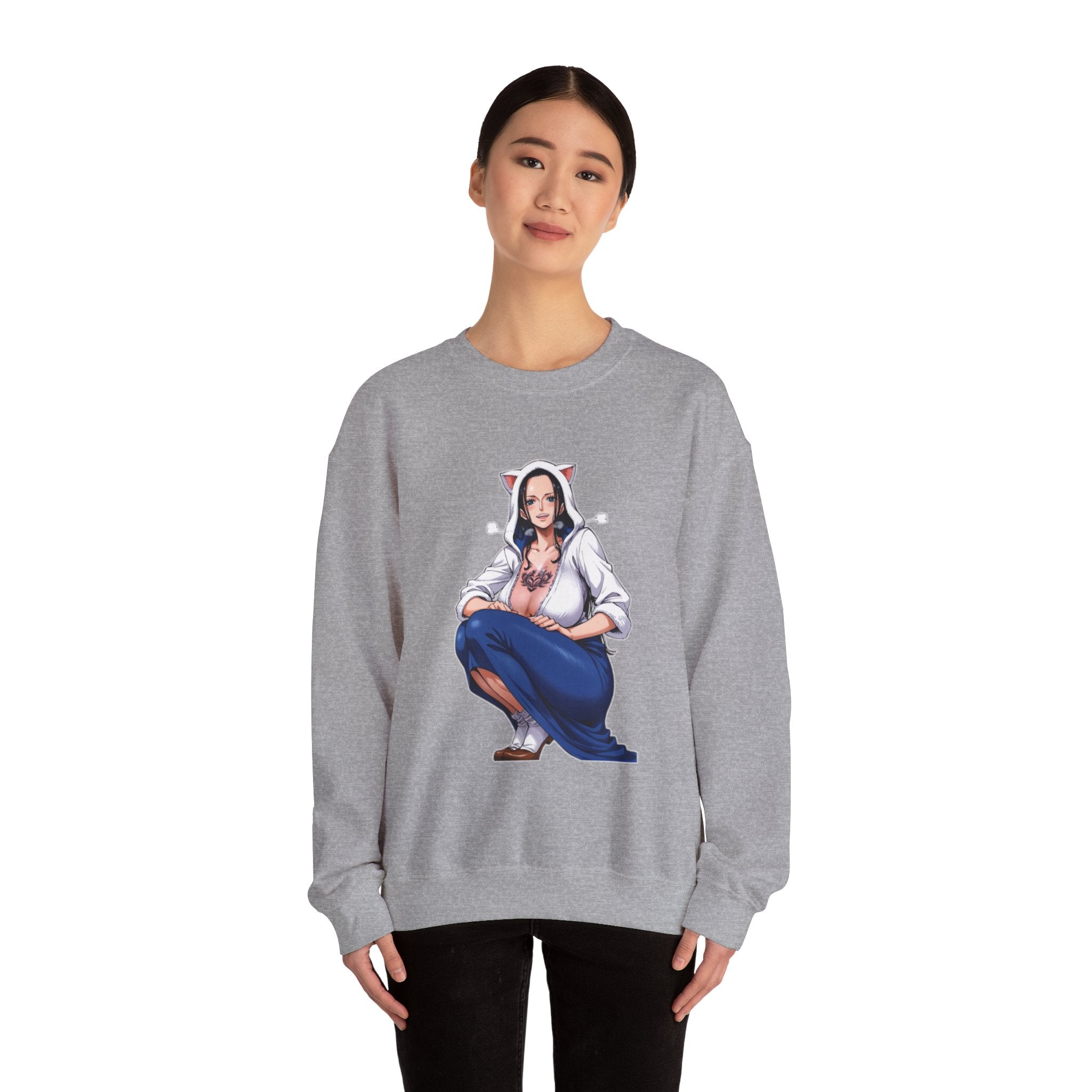 Nico Robin Catgirl Casual Anime Unisex Heavy Blend™ Crewneck Sweatshirt