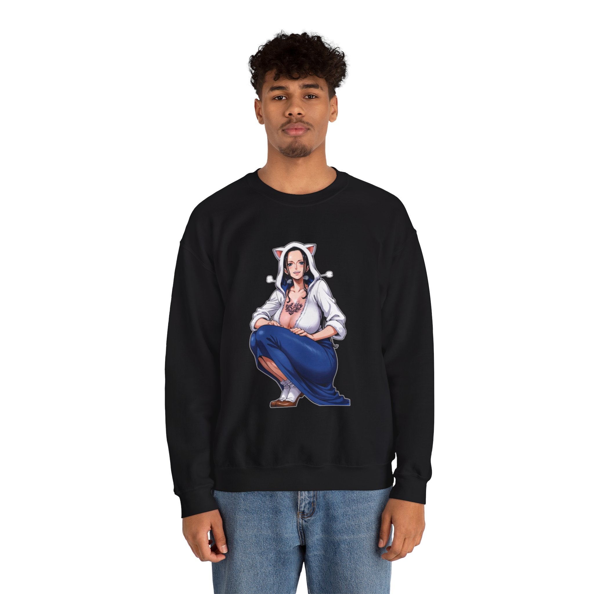 Nico Robin Catgirl Casual Anime Unisex Heavy Blend™ Crewneck Sweatshirt