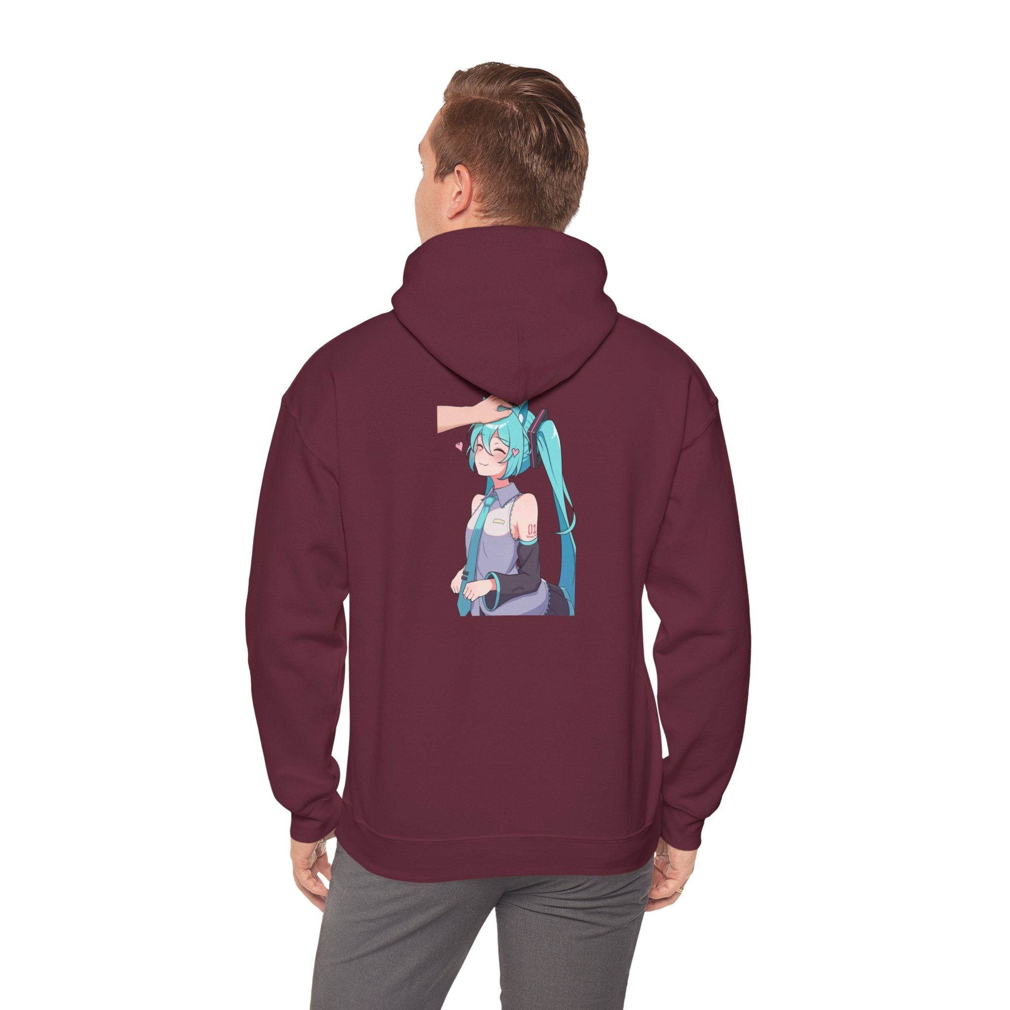 Hatsune Miku Headpat Smiling Catgirl Unisex Heavy Blend™ Hooded Sweatshirt