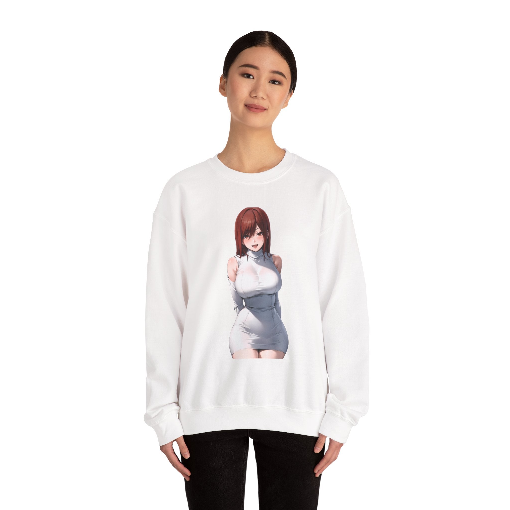 Ezra Scarlet Charming White Dress Anime Unisex Heavy Blend™ Crewneck Sweatshirt