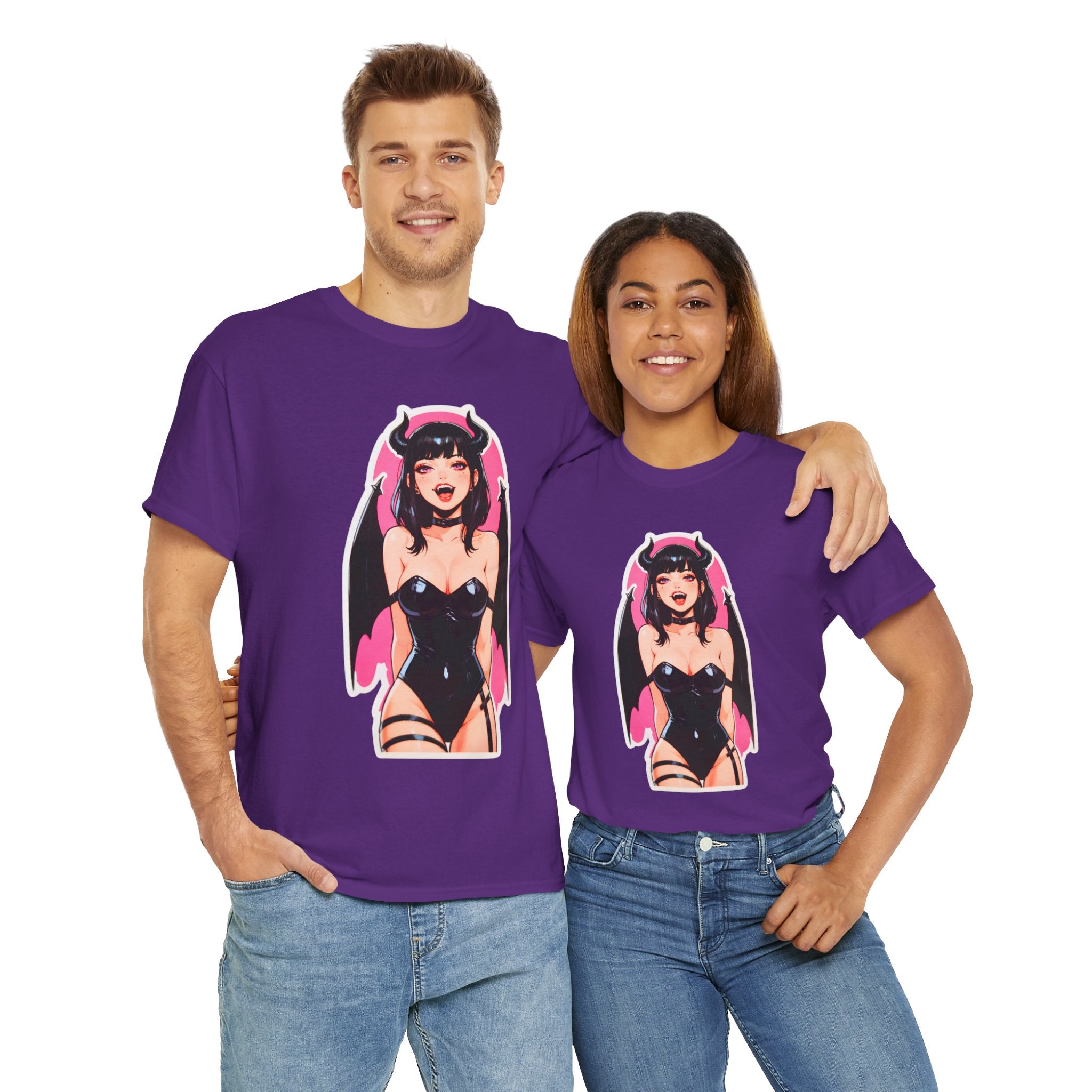 Succubus Ahegao Dark Gothic Unisex Heavy Cotton Tee