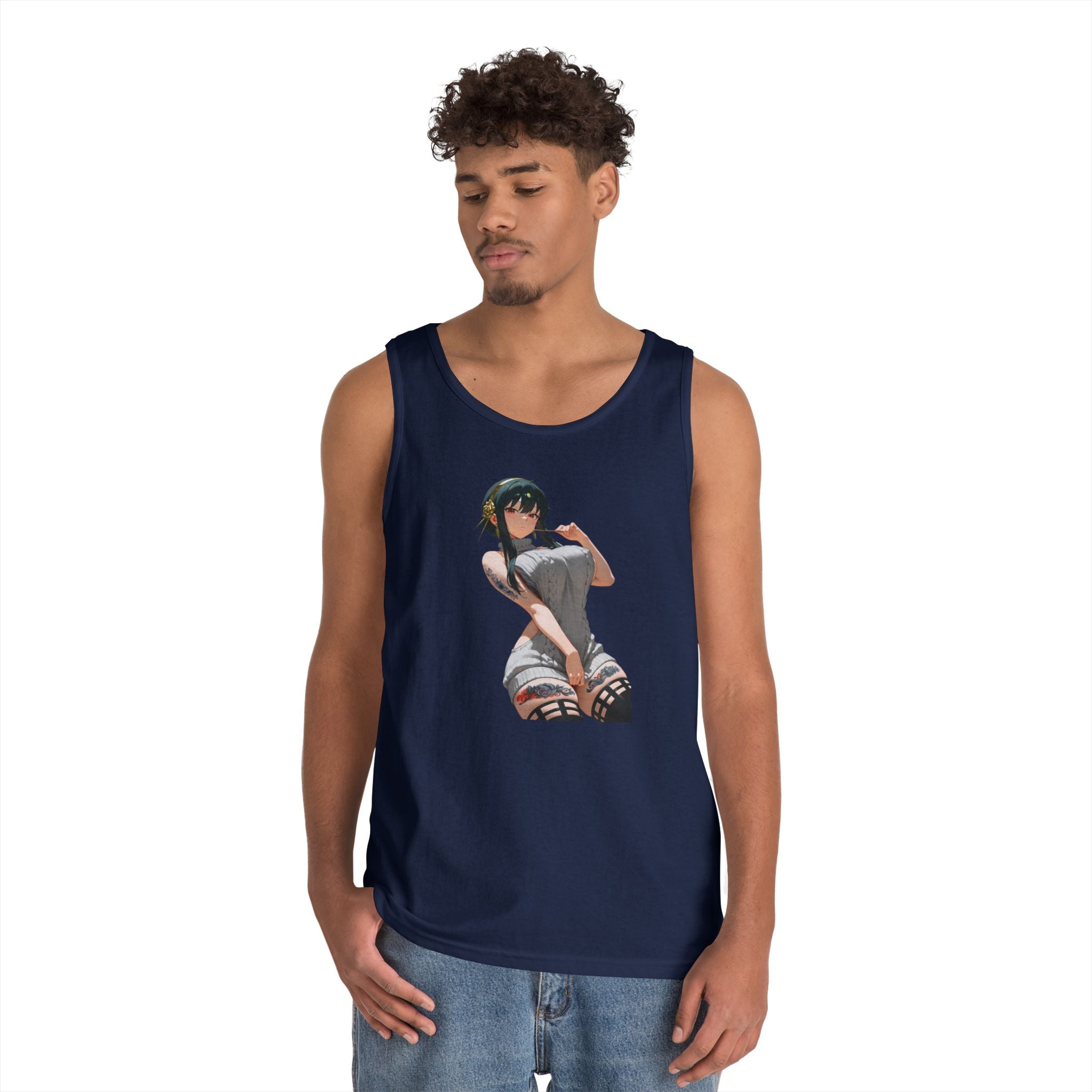 Yor Forger Sexy Tattooed Anime Heavy Cotton Tank Top