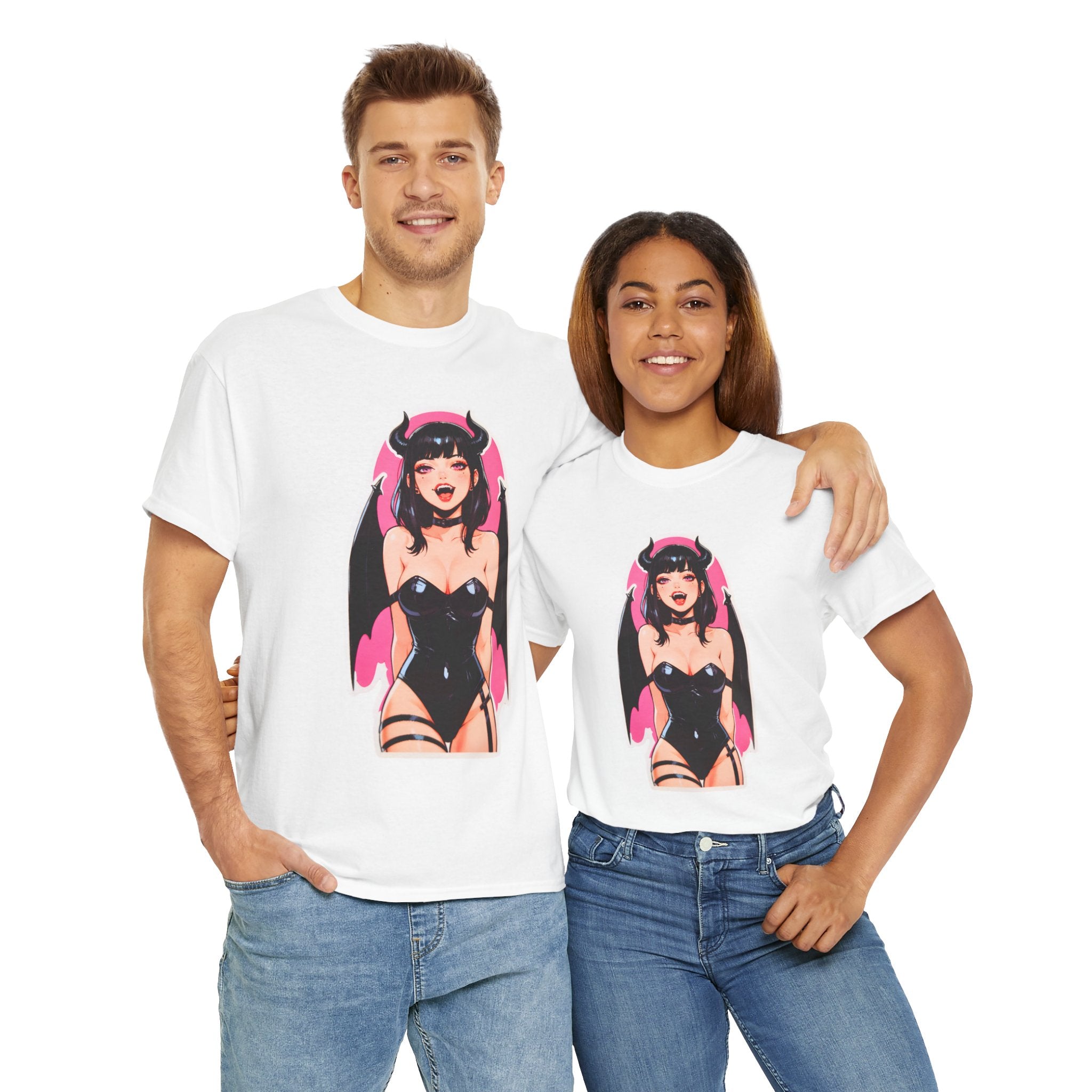 Succubus Ahegao Dark Gothic Unisex Heavy Cotton Tee