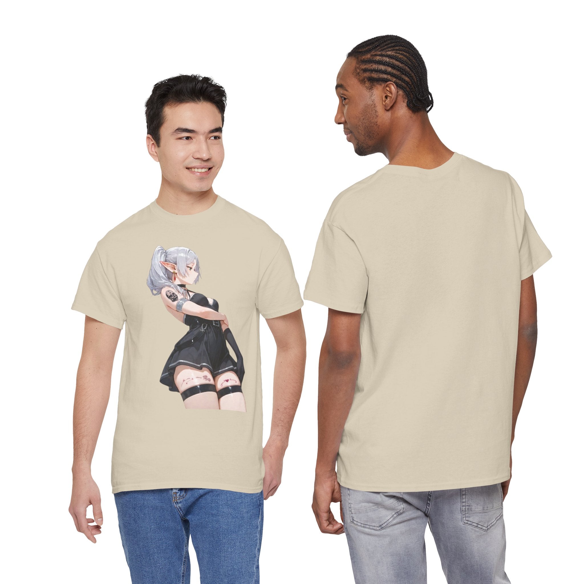 Sexy Frieren Tattooed Black Outfit Unisex Heavy Cotton Tee
