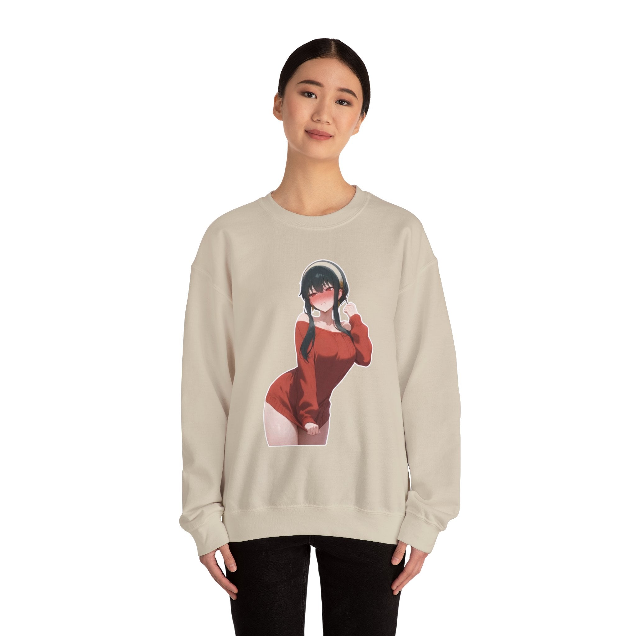 Yor Forger Blushing Waifu Unisex Heavy Blend™ Crewneck Sweatshirt