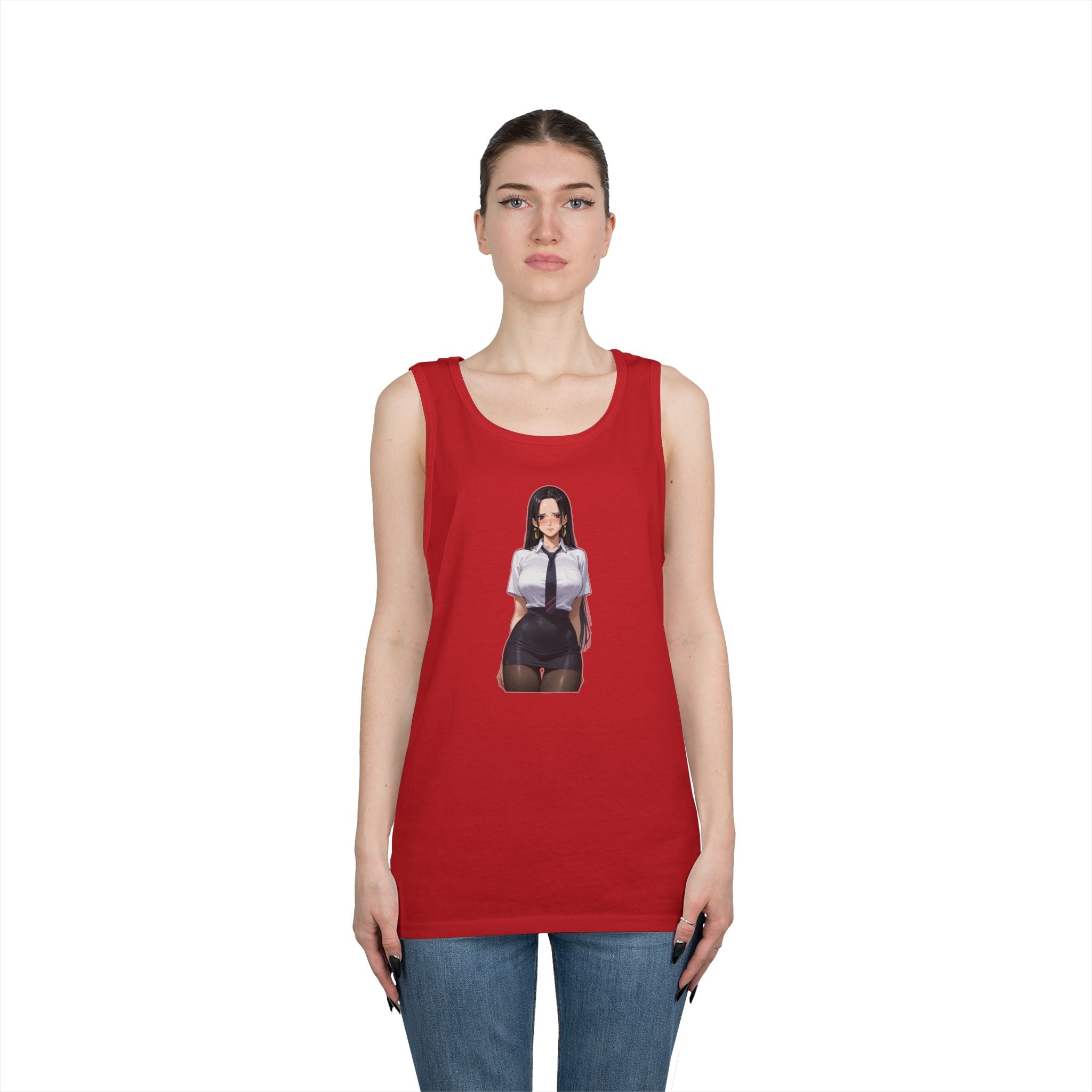 Nico Robin Office Lady Blushing Heavy Cotton Tank Top
