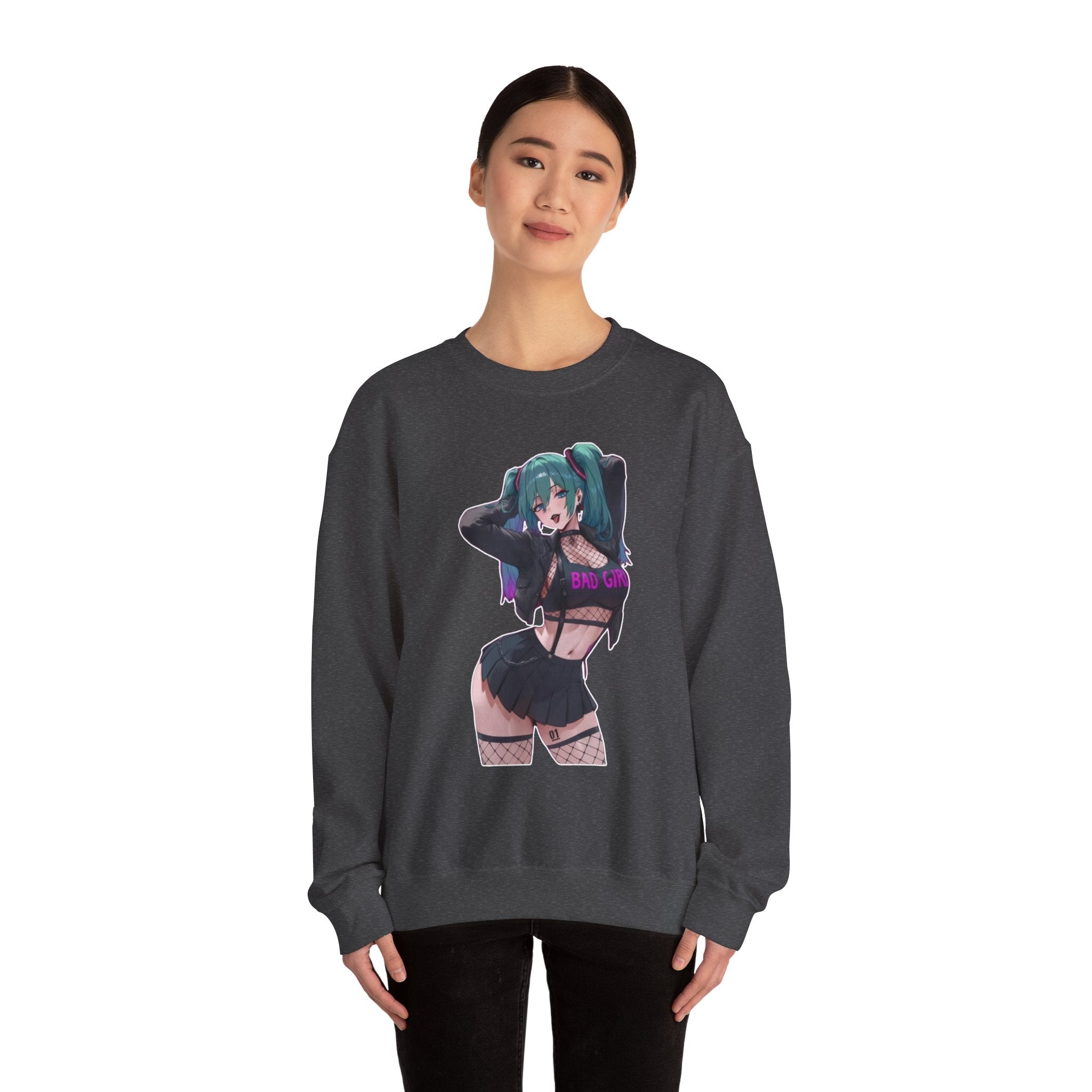 Hatsune Miku Baddie Unisex Heavy Blend™ Crewneck Sweatshirt